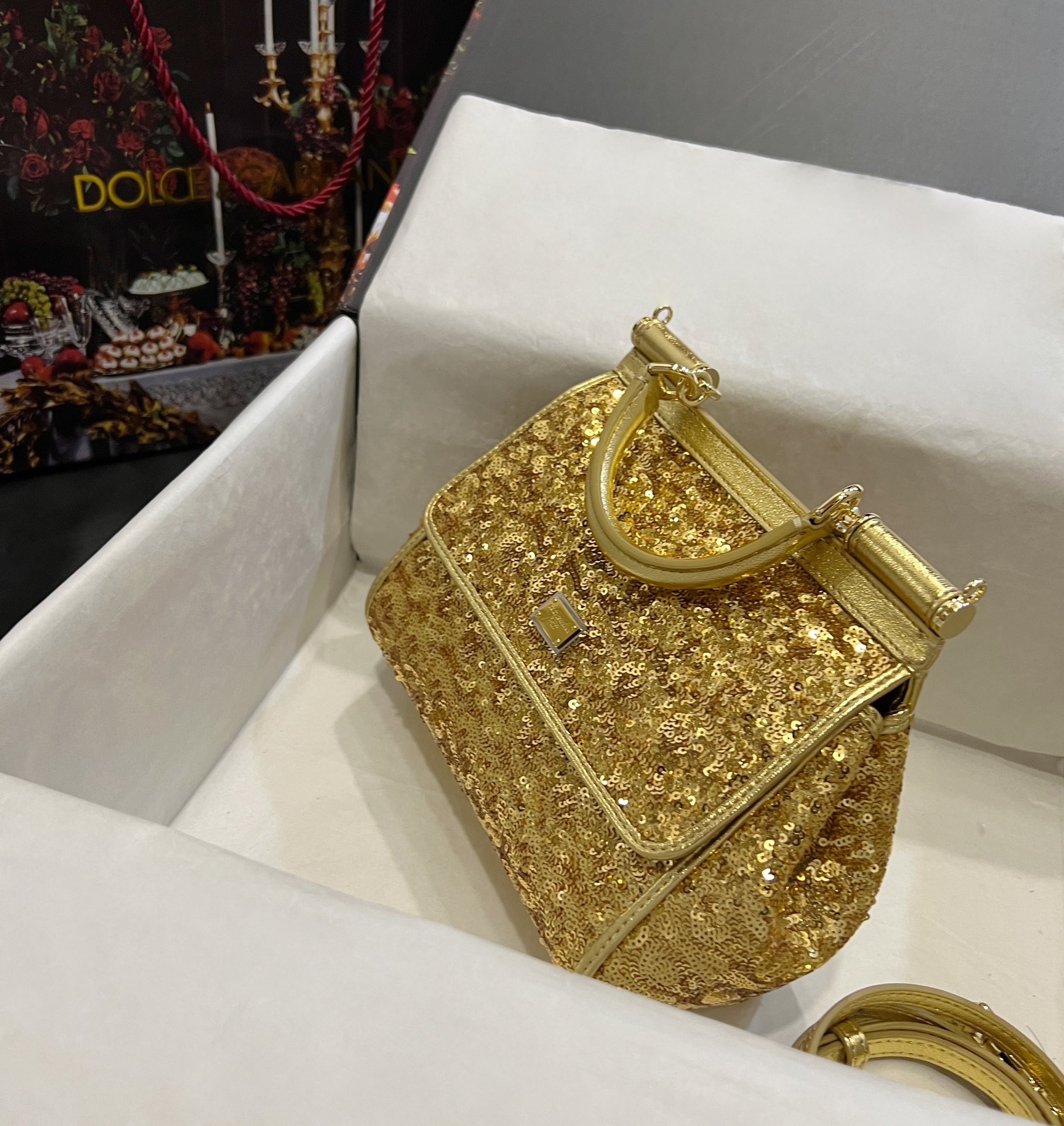 Dolce&Gabbana Small Sicily sequin bag for Women - Gold i