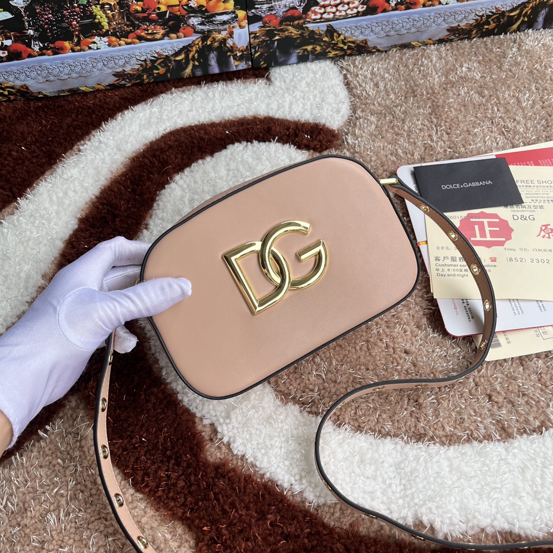 Dolce & Gabbana 3.5 Leather Cross Body Bag | Pink |