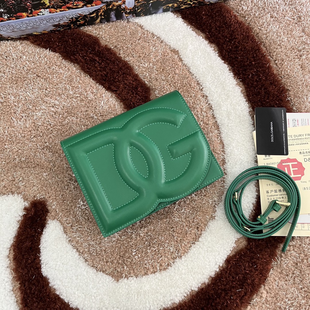 Dolce & Gabbana Calfskin DG logo crossbody bag in Green for Women |