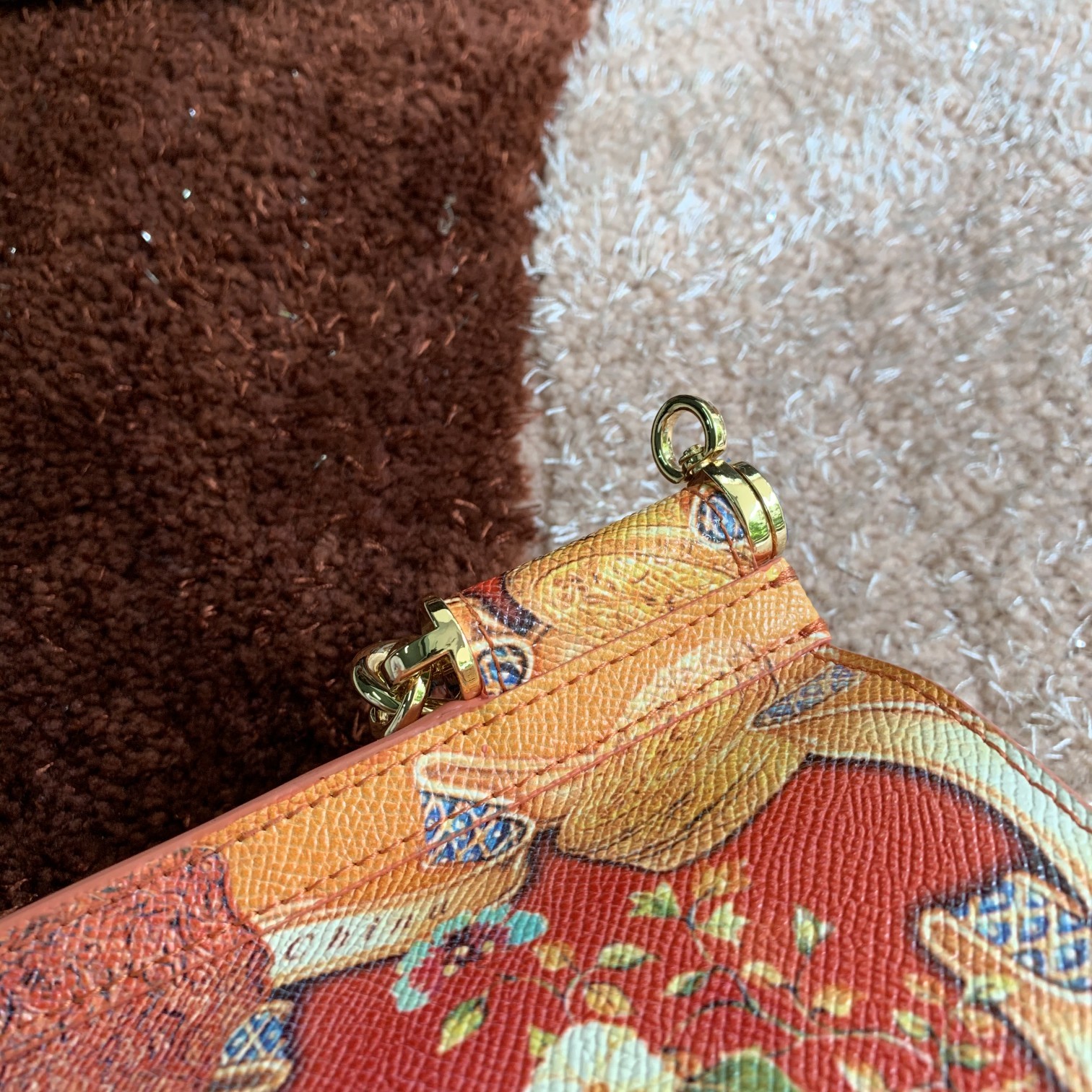 Dolce & Gabbana D&G Fred Paris Leather Top Handle Satchel in Red