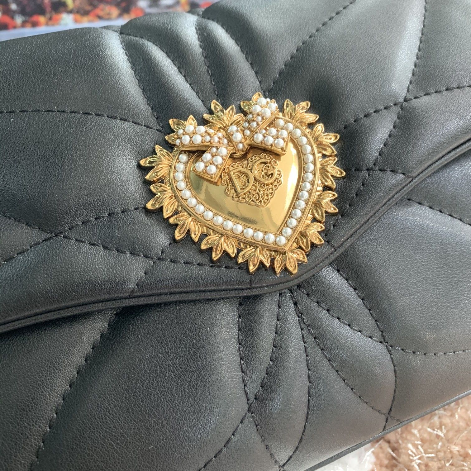 Dolce & Gabbana Devotion Quilted Bag - Black Shoulder Bags, Handbags - DAG3