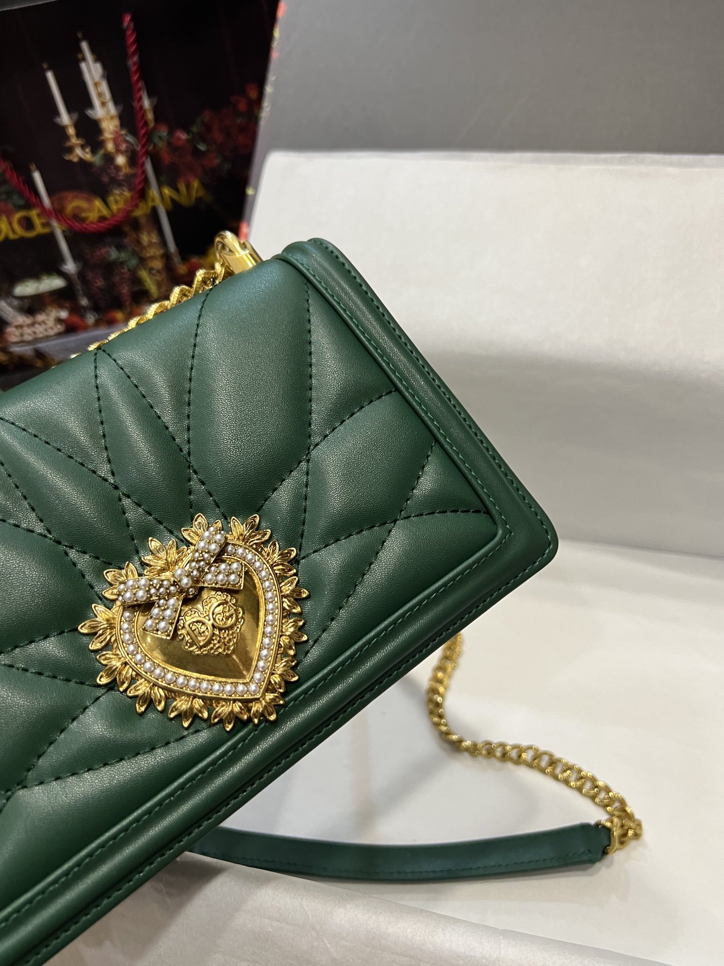 Dolce & Gabbana Devotion Shoulder Bag - Green Shoulder Bags, Handbags - DAG400852