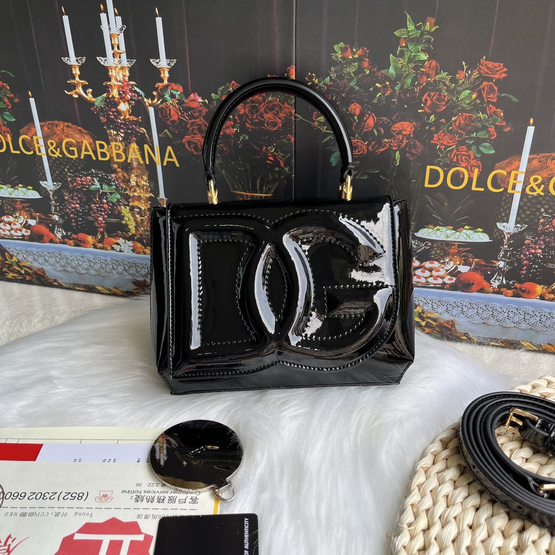 DOLCE & GABBANA - Dg Logo Patent Leather Handbag Dolc