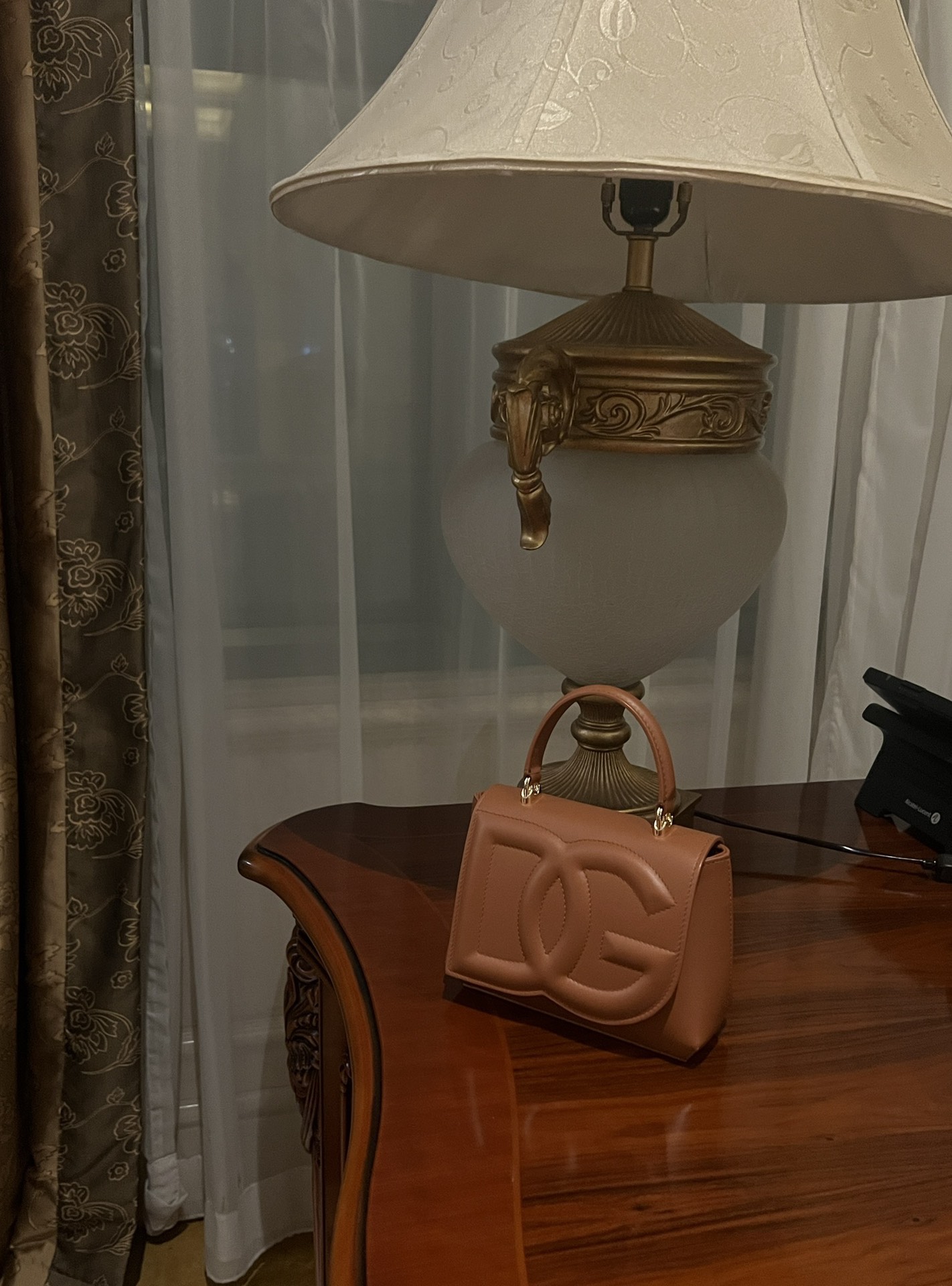 Dolce & Gabbana DG Shoulder Bag with Beige Logo Flap