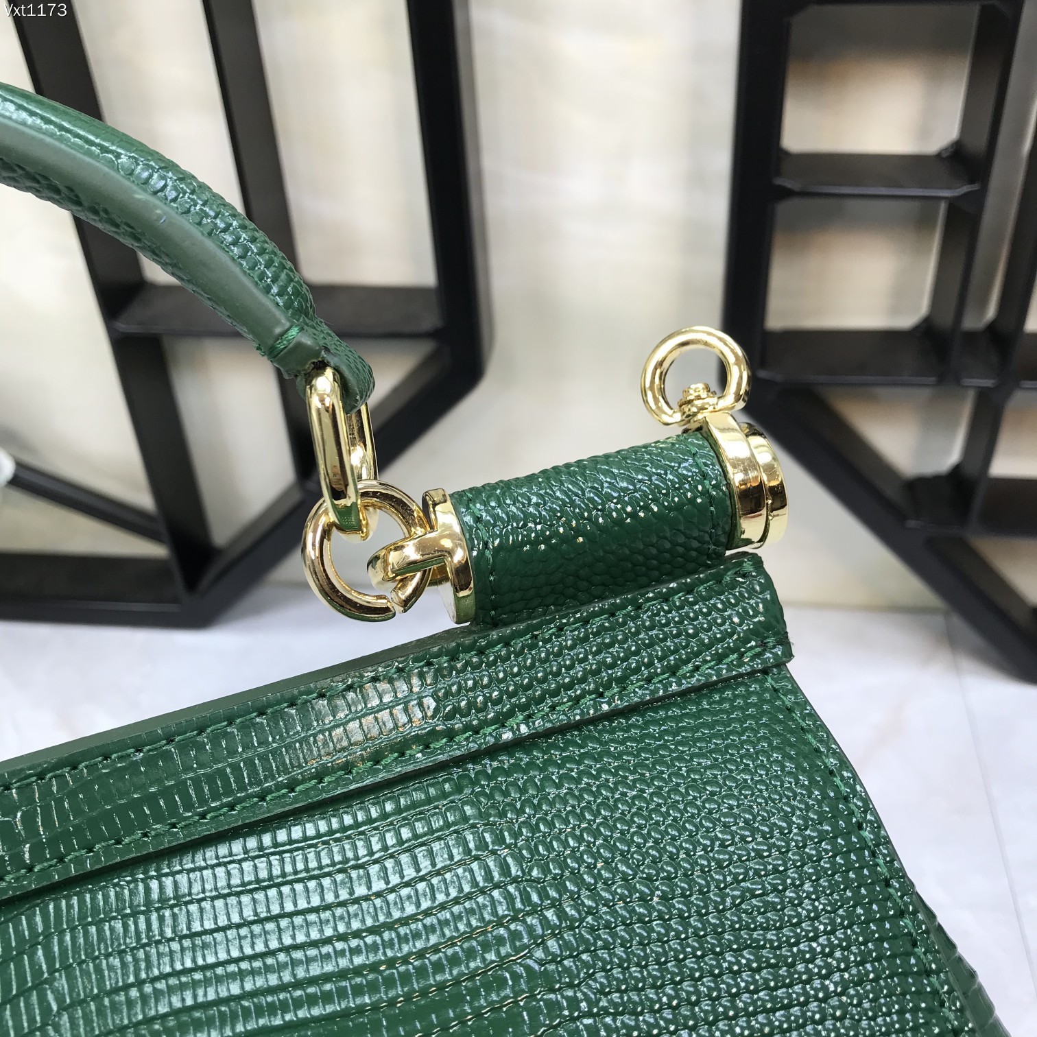 DOLCE & GABBANA Emerald Green Medium Sicily Bag Top