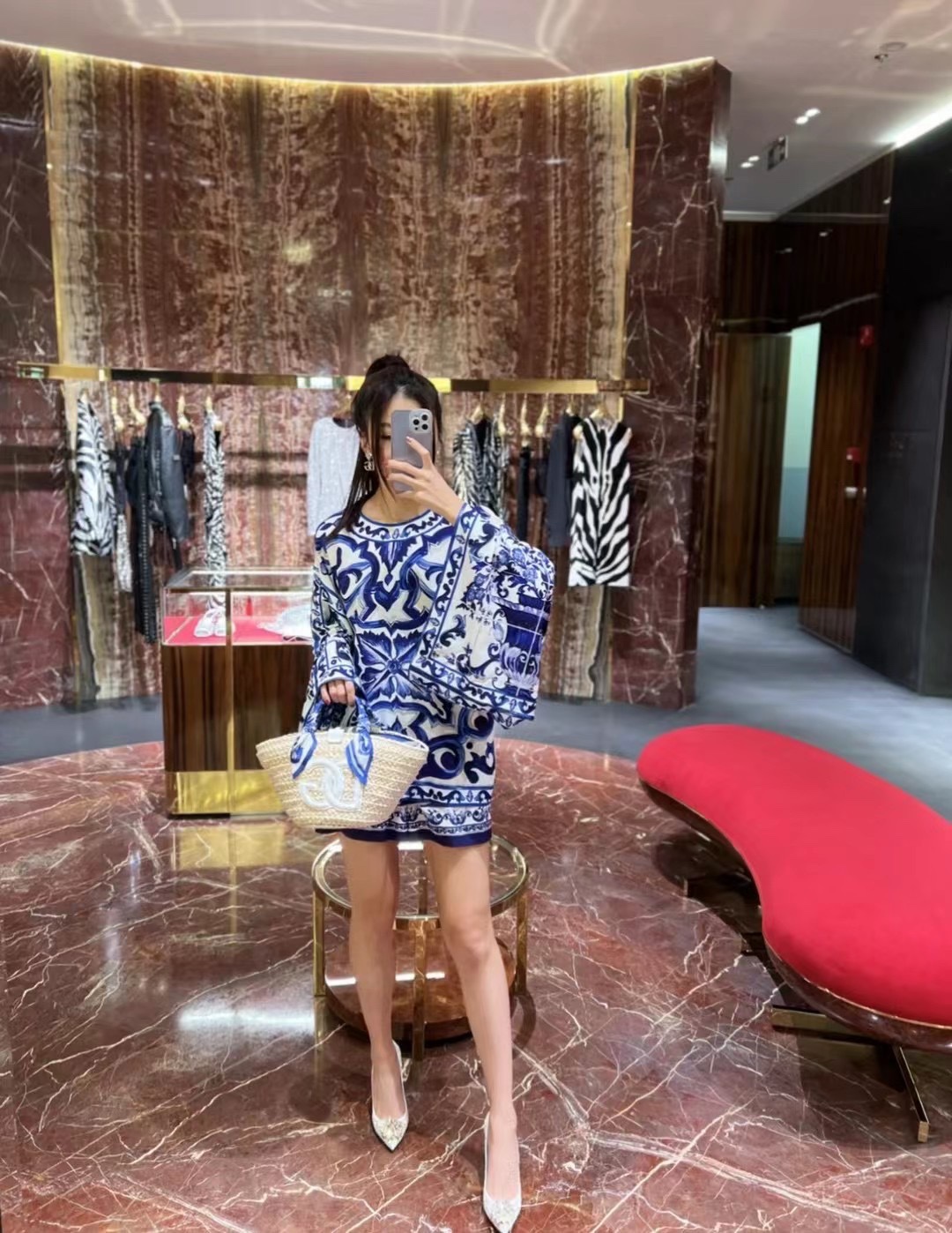 Dolce & Gabbana Floral Print Sport Skirt and white T-Shirt