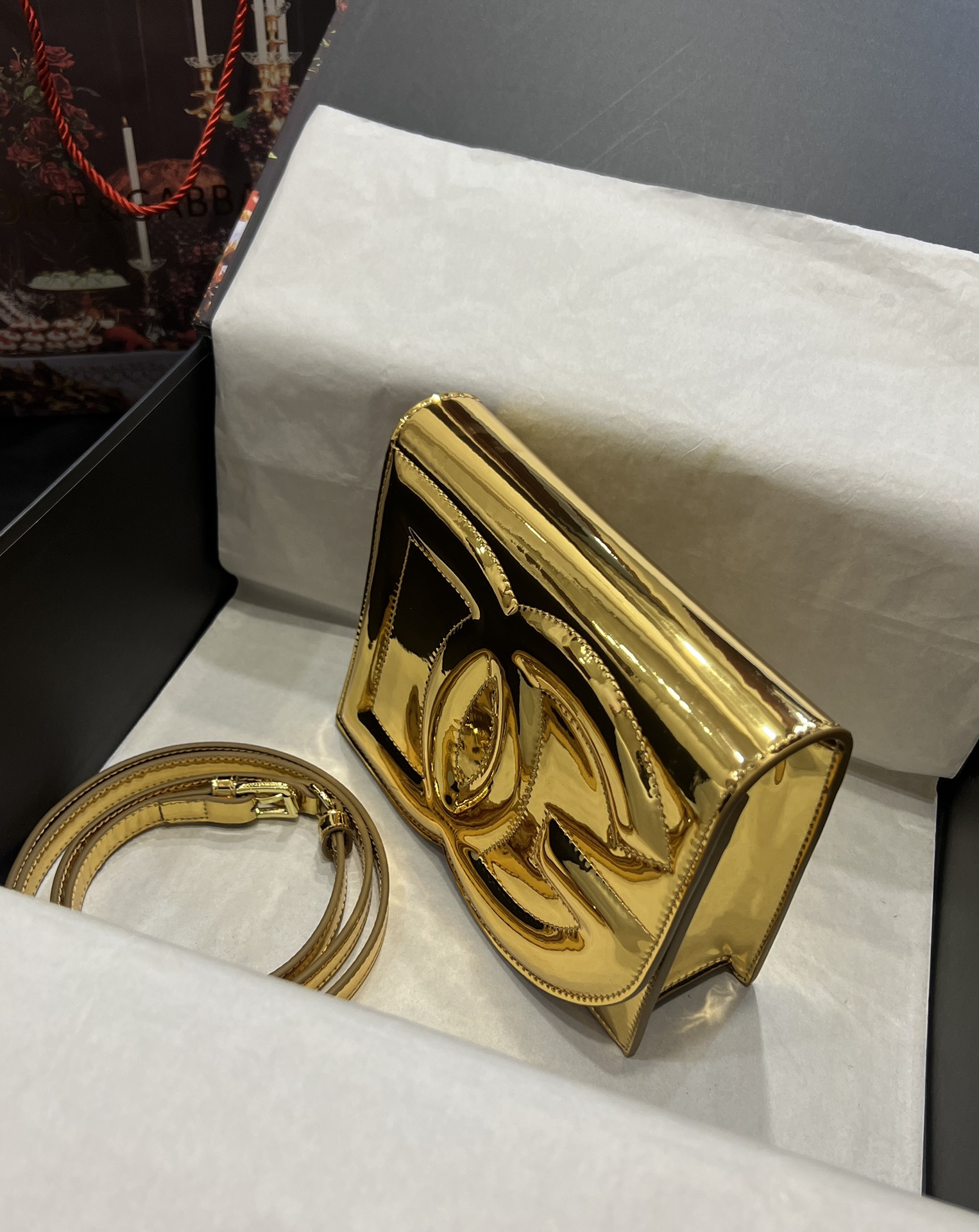 Dolce & Gabbana Gold 'DG' Logo Crossbody Bag Dolce & Gabbana