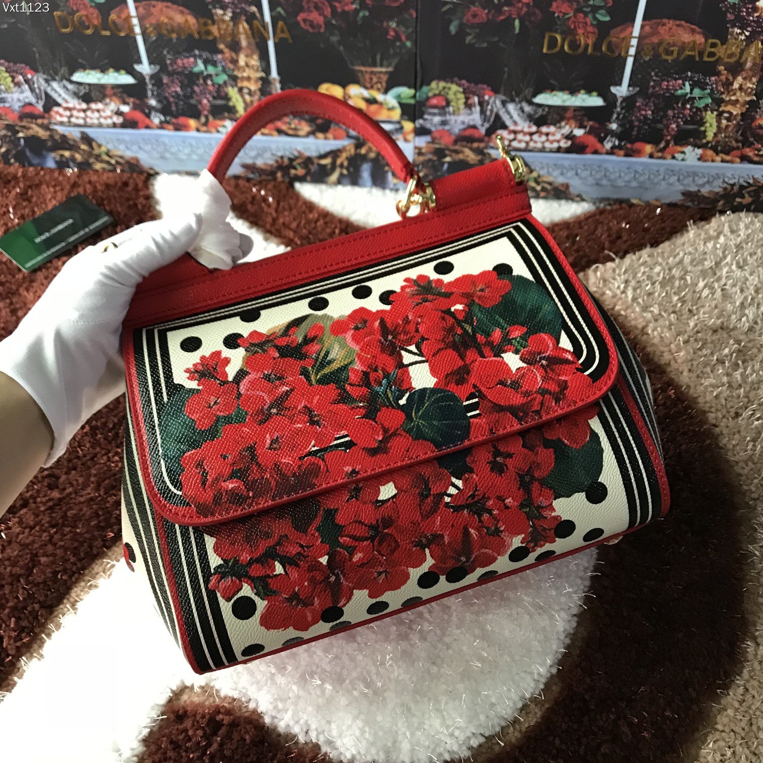 Dolce & Gabbana Leather Top Handle Bag - White Handle Bags, Handbags - DAG507137