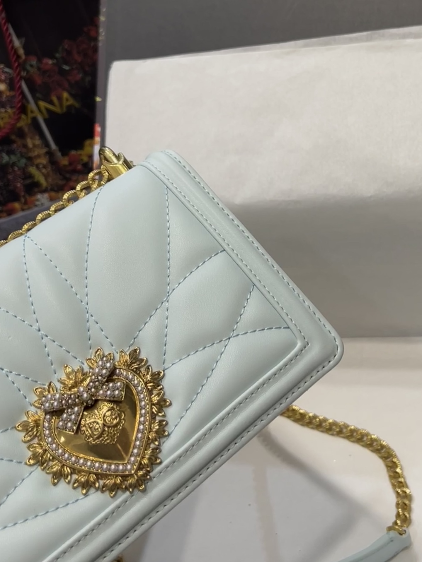 Dolce & Gabbana Medium Devotion bag in quilted nappa leather in White for