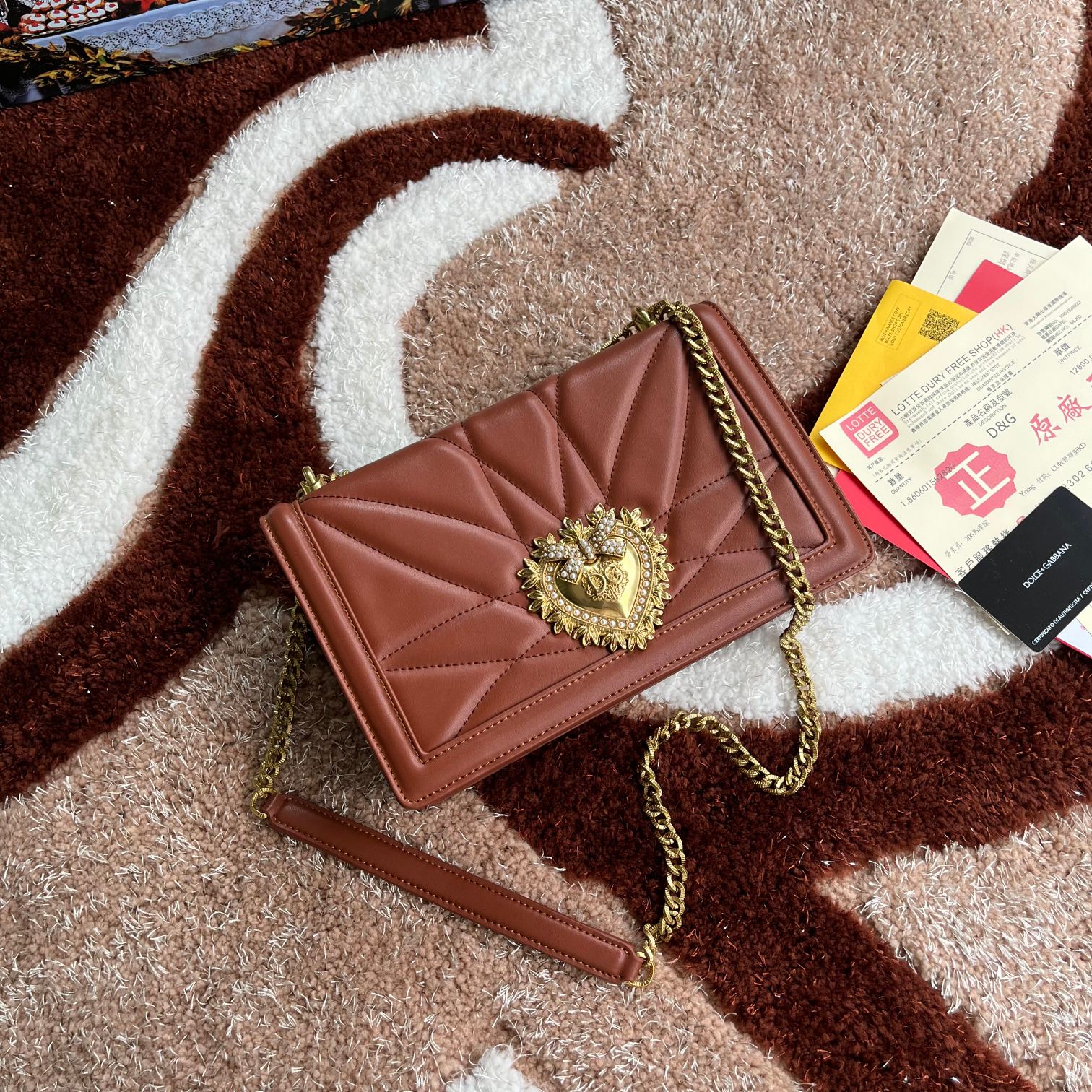 Dolce & Gabbana Medium Devotion shoulder bag in brown for Women