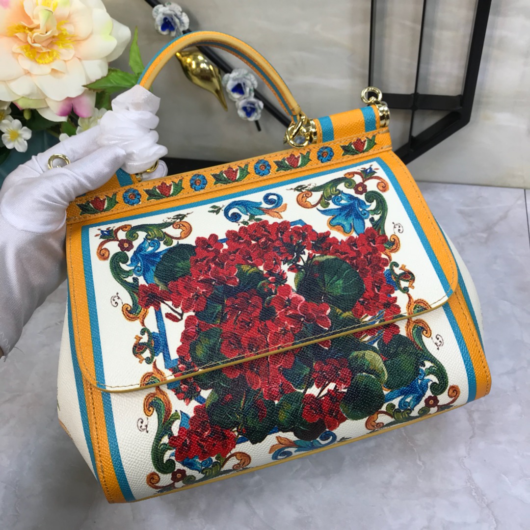 Dolce & Gabbana Medium Sicily Bag In Printed Dauphine
