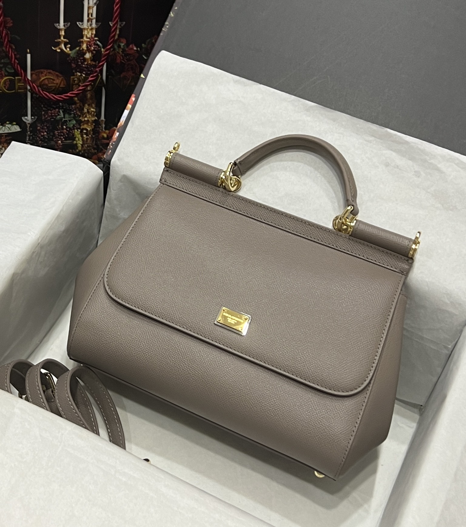 Dolce & Gabbana Grey Leather Sicily