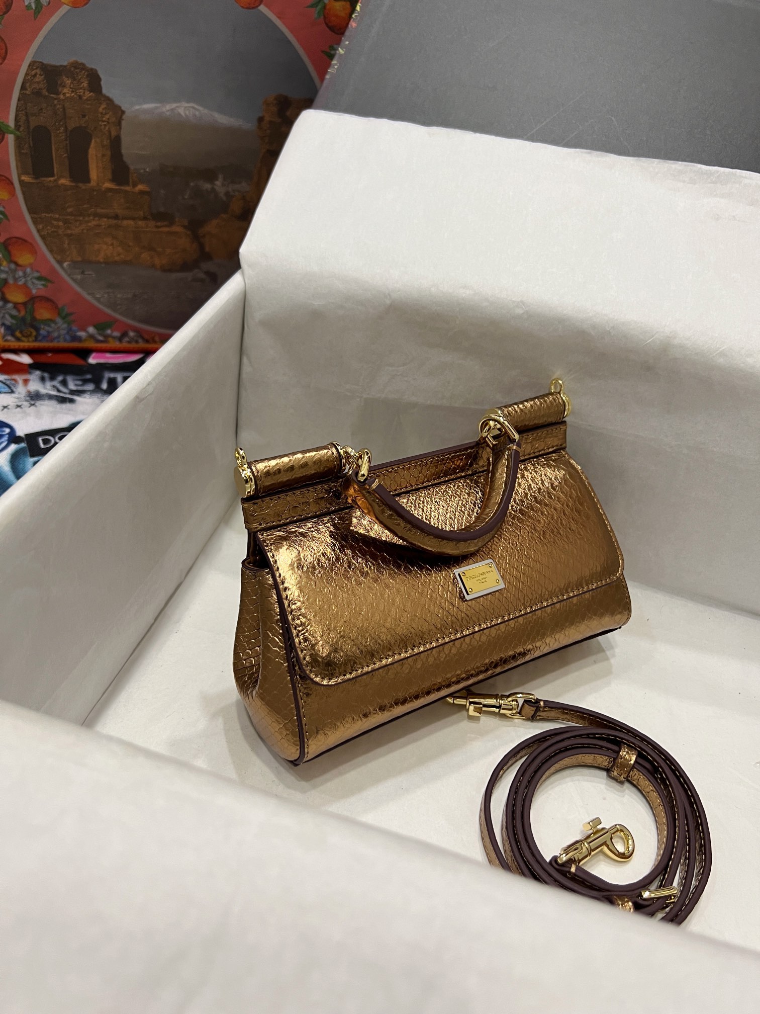 Dolce & Gabbana Medium Sicily handbag in Gold for Women | Dolce&Gabbana