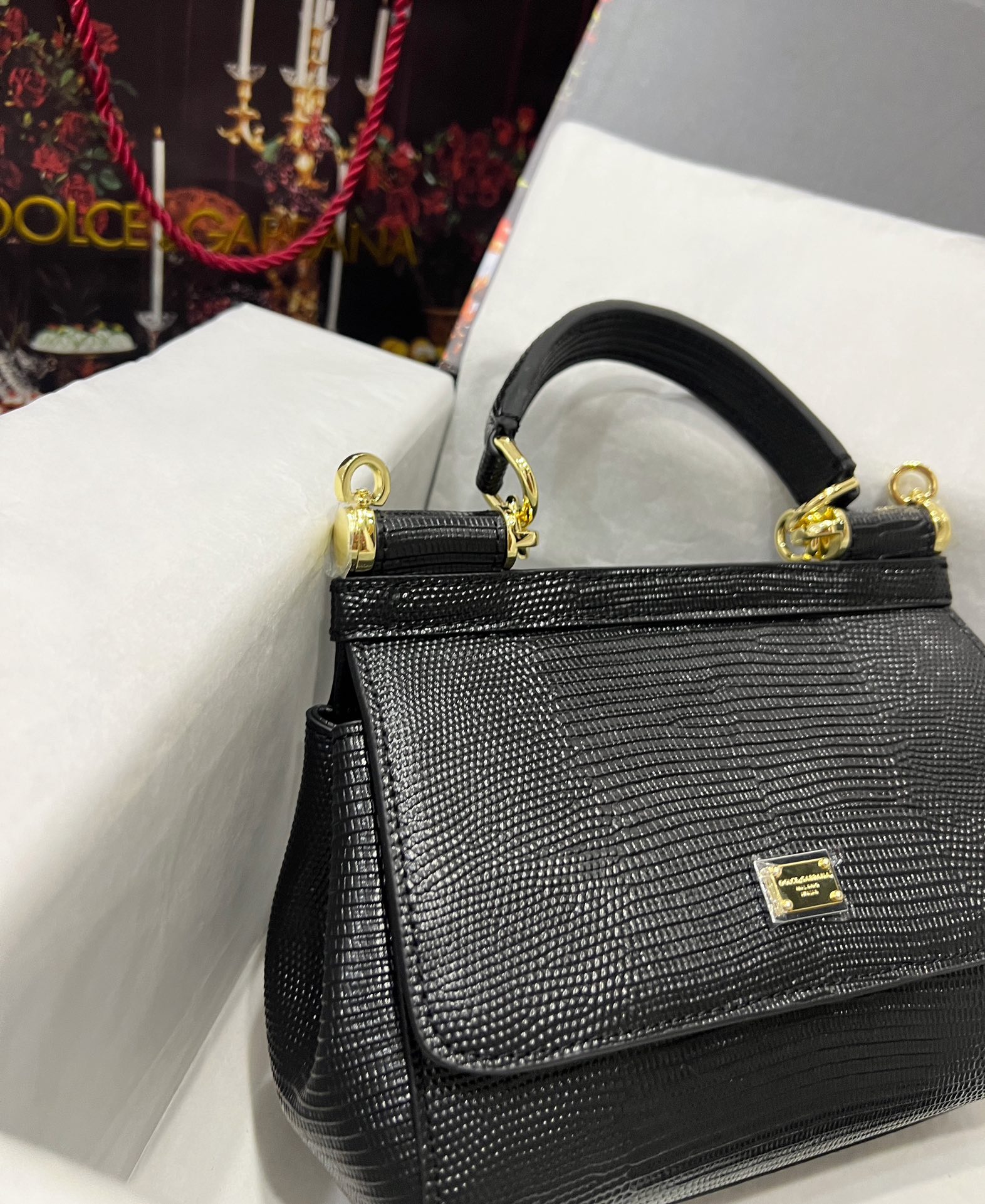 Dolce & Gabbana Medium Sicily Tote Bag | Black