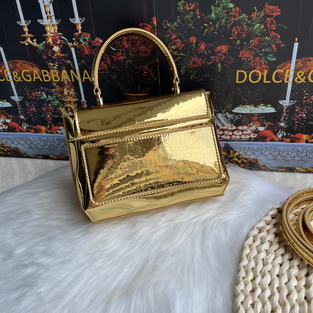 Dolce & Gabbana Metallic Handle Bag - Gold Handle Bags,