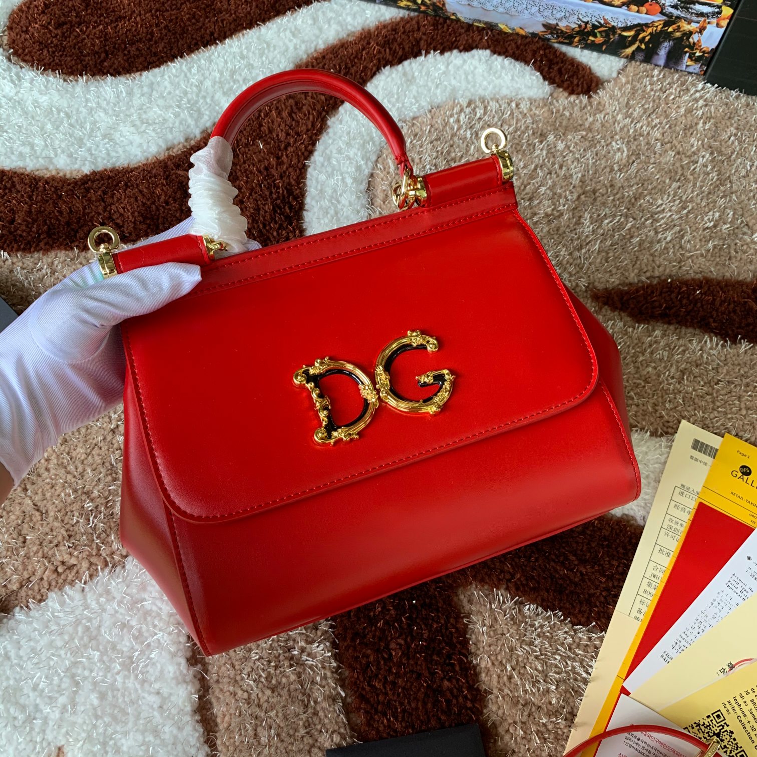 Dolce & Gabbana Miss Sicily Bag Lizard Embossed Leather