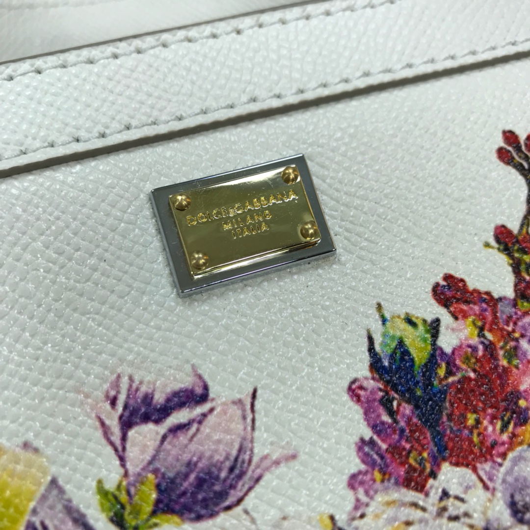 Dolce & Gabbana Multicolor Floral Print Leather Medium