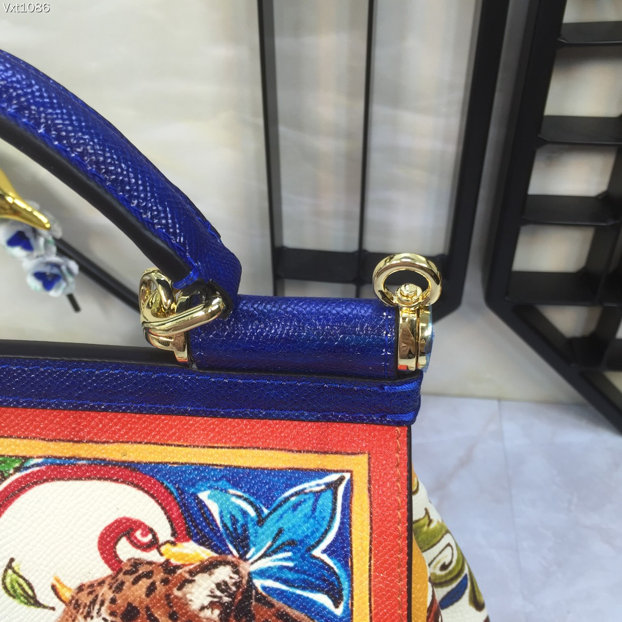 Dolce & Gabbana Sicily Bag In Printed Dauphine Calfskin In