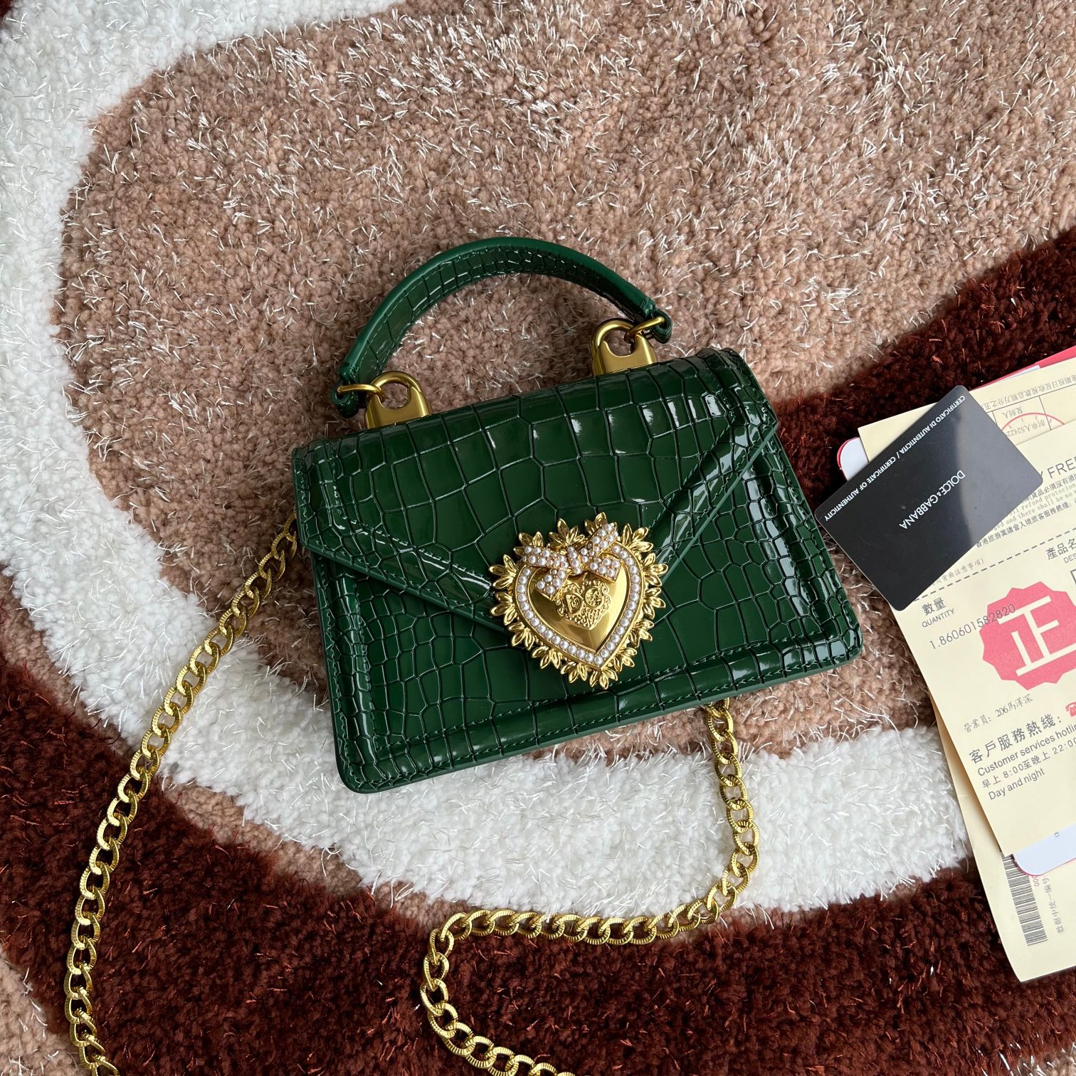 Dolce & Gabbana Small Devotion top-handle bag in Green for Women | Dolce&Gabbana® US