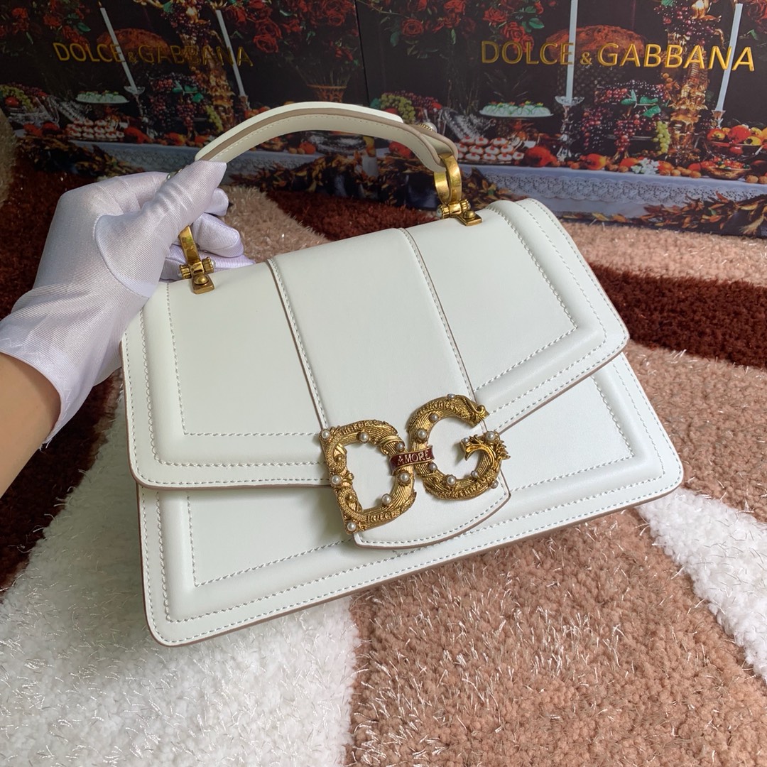 Dolce & Gabbana Small DG Amore Bag - White Shoulder Bags, Handbags - DAG368986