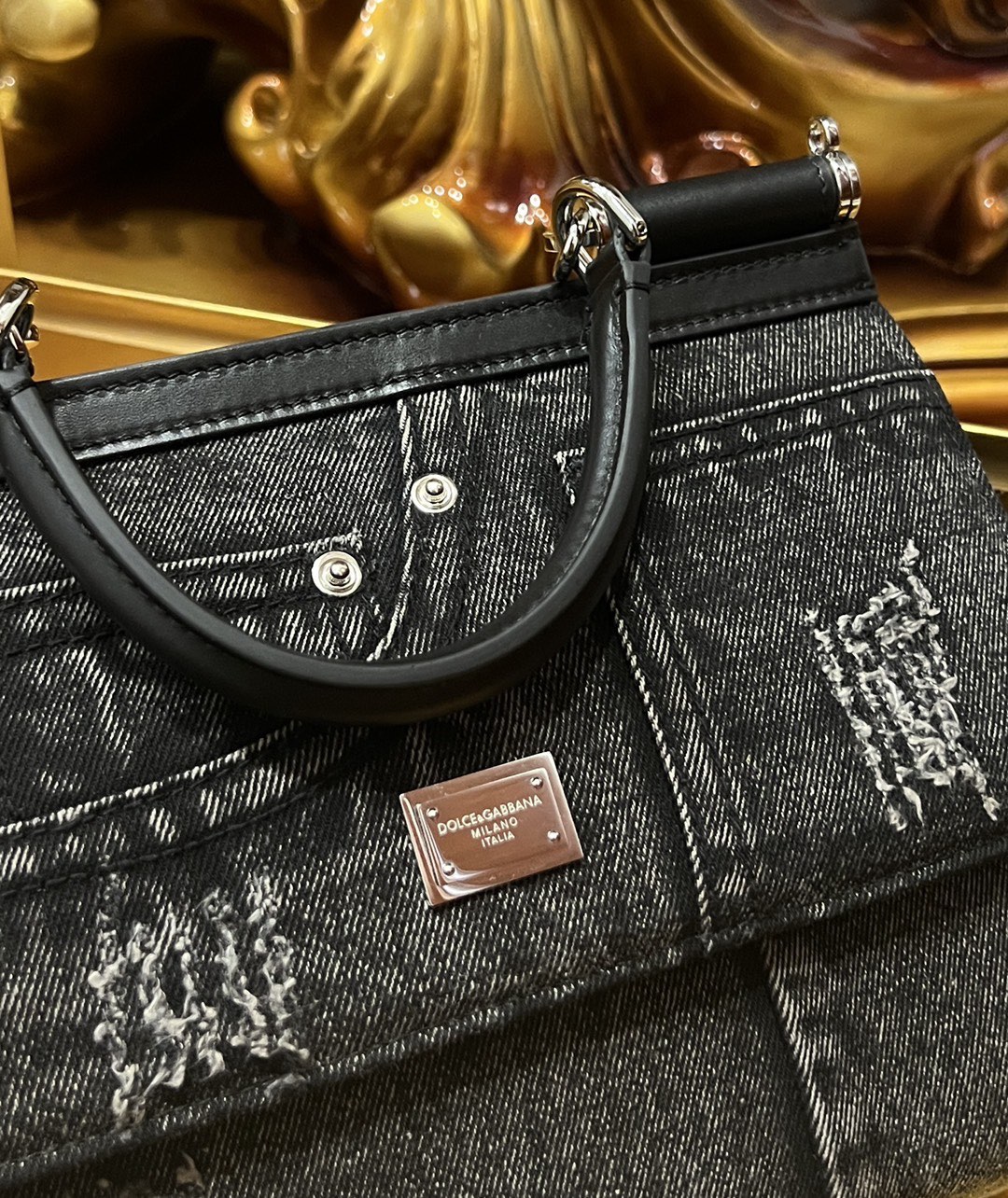 Dolce & Gabbana Small Sicily Bag in Calfskin & Patchwork