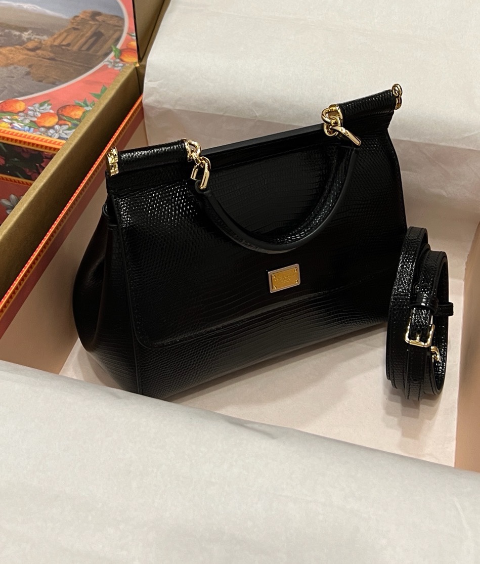 Dolce & Gabbana Small Sicily Leather Handbag | Black