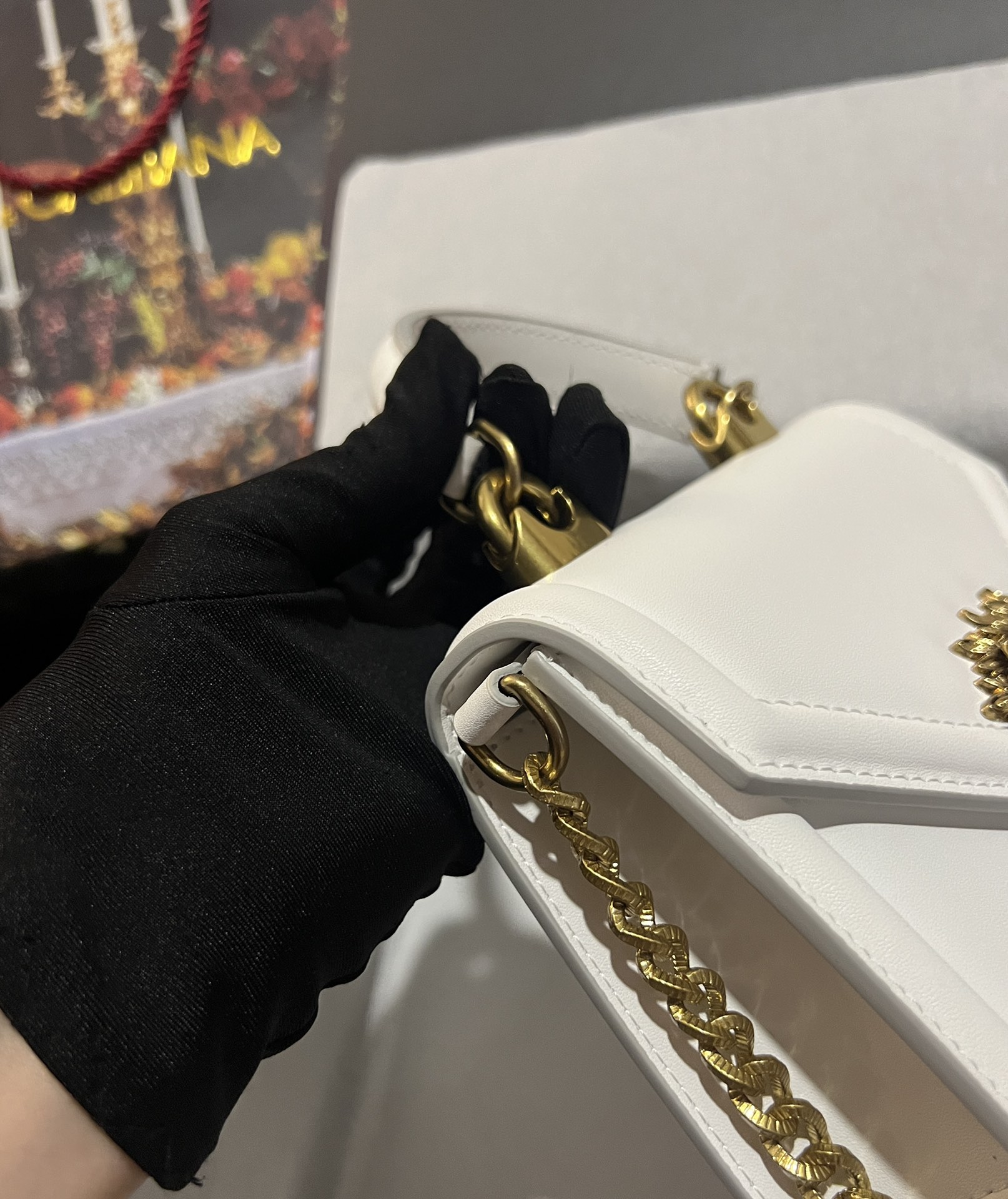 Dolce & Gabbana Small smooth calfskin Devotion bag in White for Women | Dolce&Gabbana® US