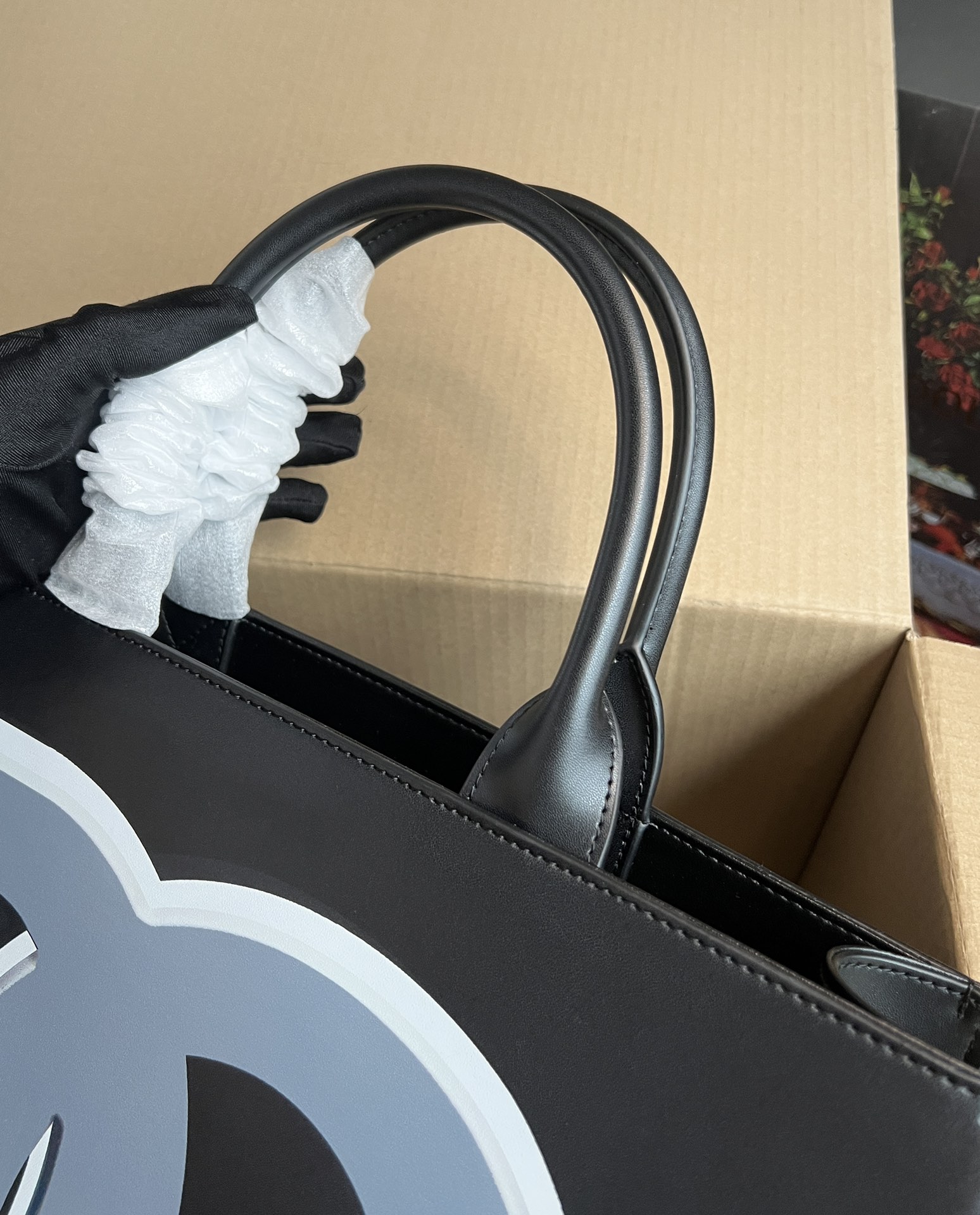 DOLCE & GABBANA Vitello Small Beatrice Logo Tote Black