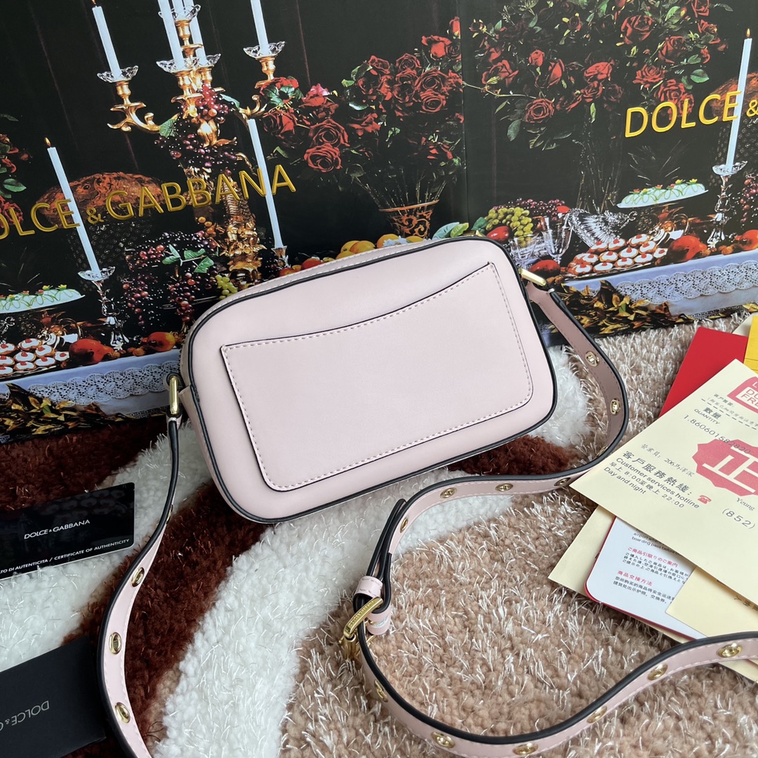 Dolce & Gabbana Women's Rosa Baby Pink Leather Gold