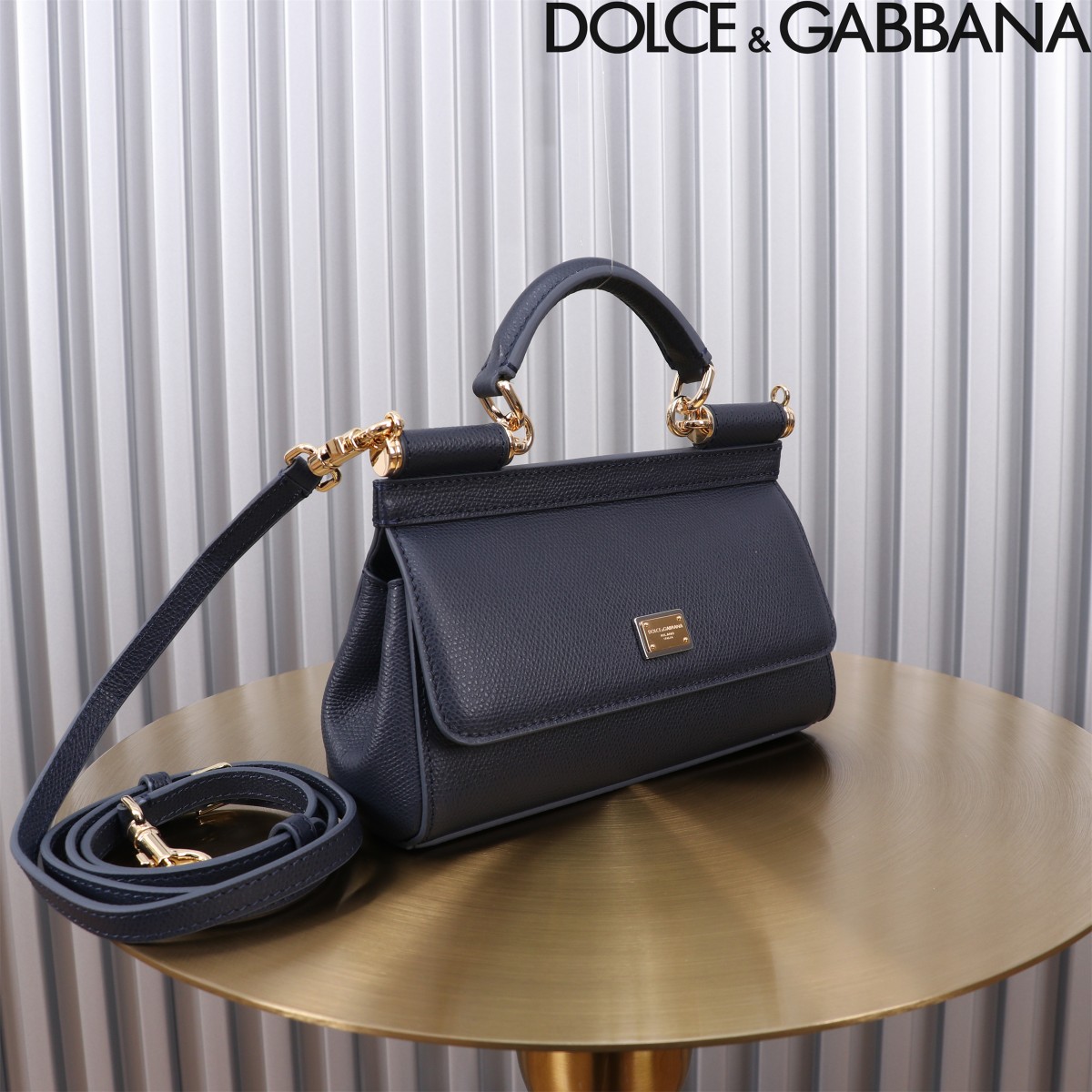 Dolce and Gabbana Black Leather Small Miss Sicily Top