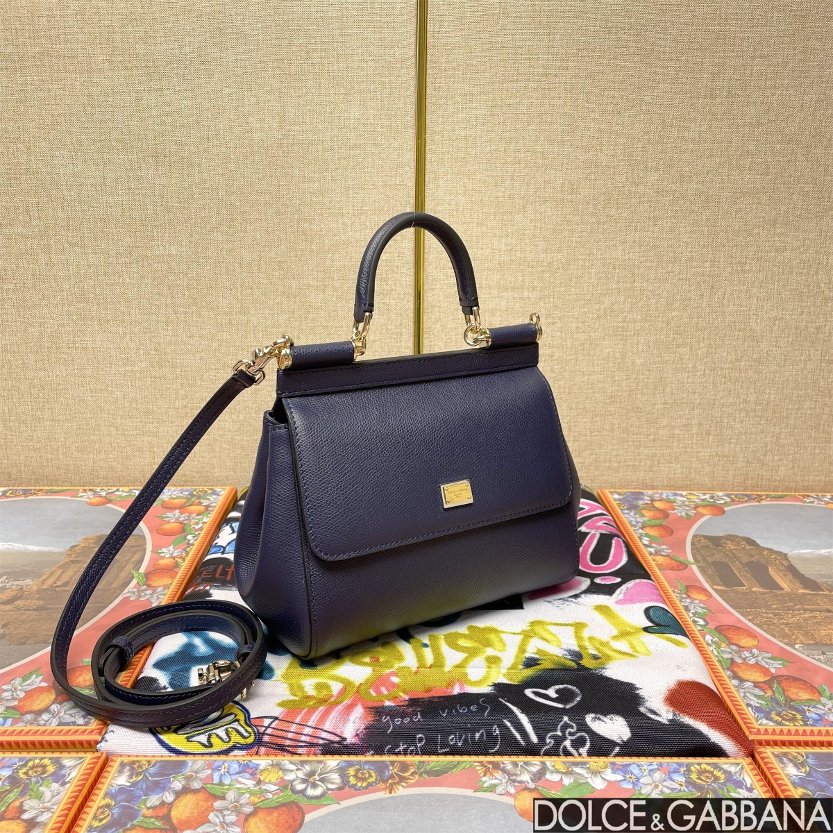 Dolce and Gabbana Purple Leather Medium Miss Sicily Top Handle Bag Dolce & Gabbana