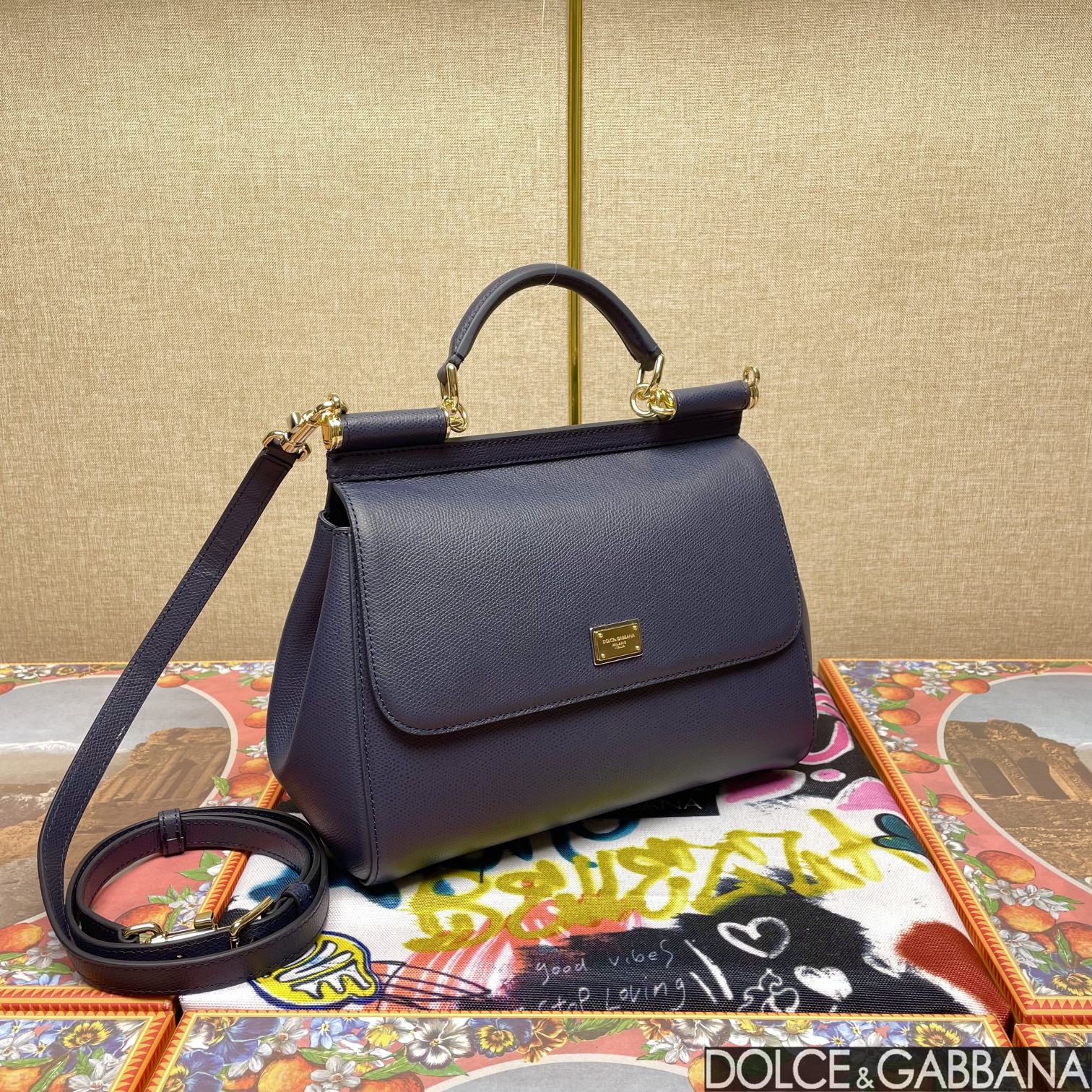 Dolce and Gabbana Purple Leather Medium Miss Sicily Top Handle Bag Dolce & Gabbana | TLC