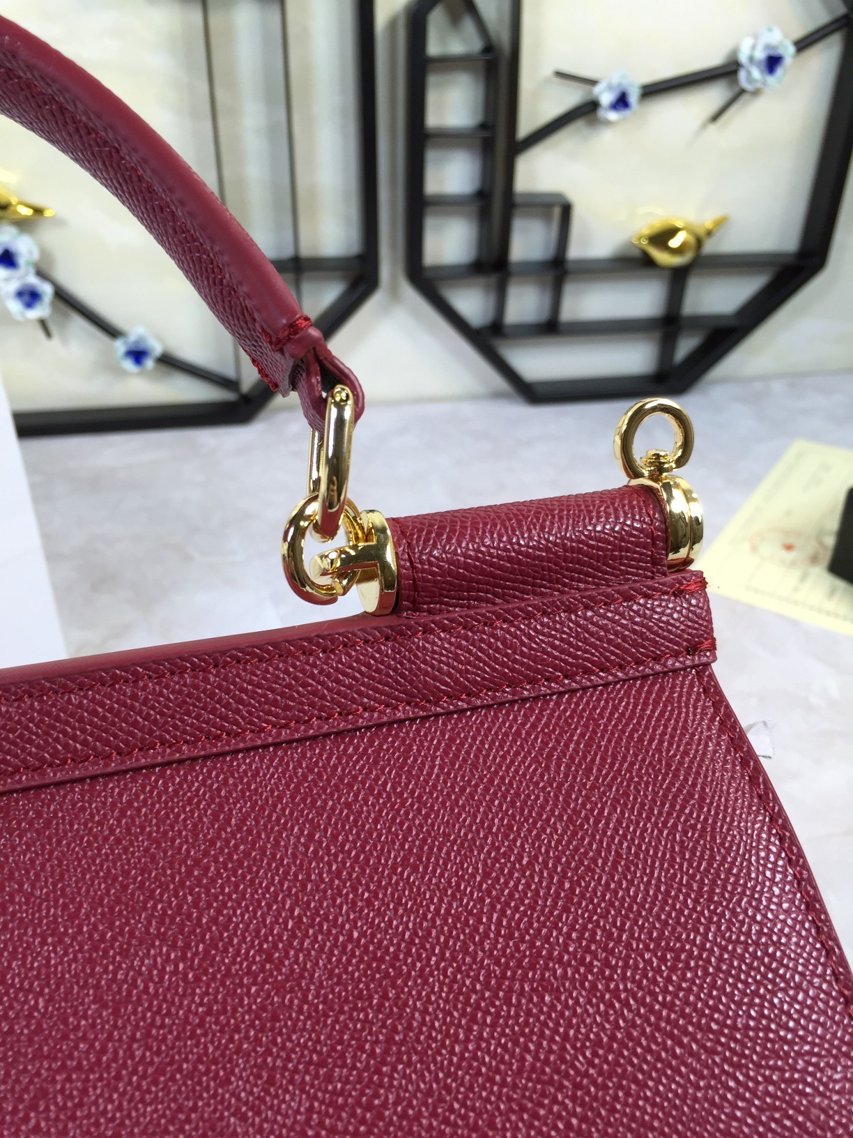 DOLCE GABBANA Dauphine Medium Miss Sicily Satchel Dark Red 1400982