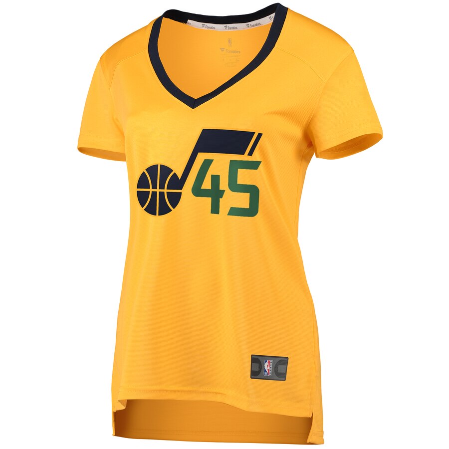 Premium Donovan Mitchell Gold Jazz Jersey #45 - Fanatics Women's Edition