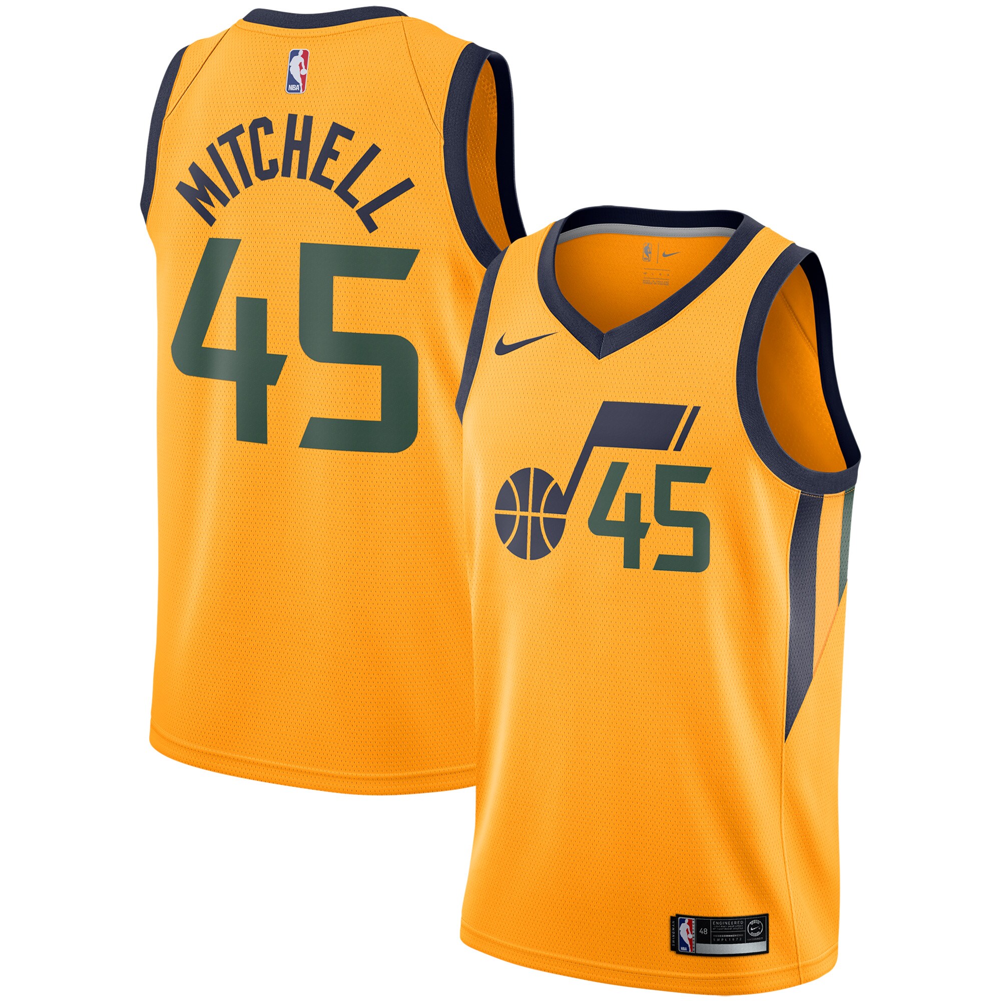 Donovan Mitchell Utah Jazz #45 Gold Nike Swingman Jersey - Ultimate Fan Style