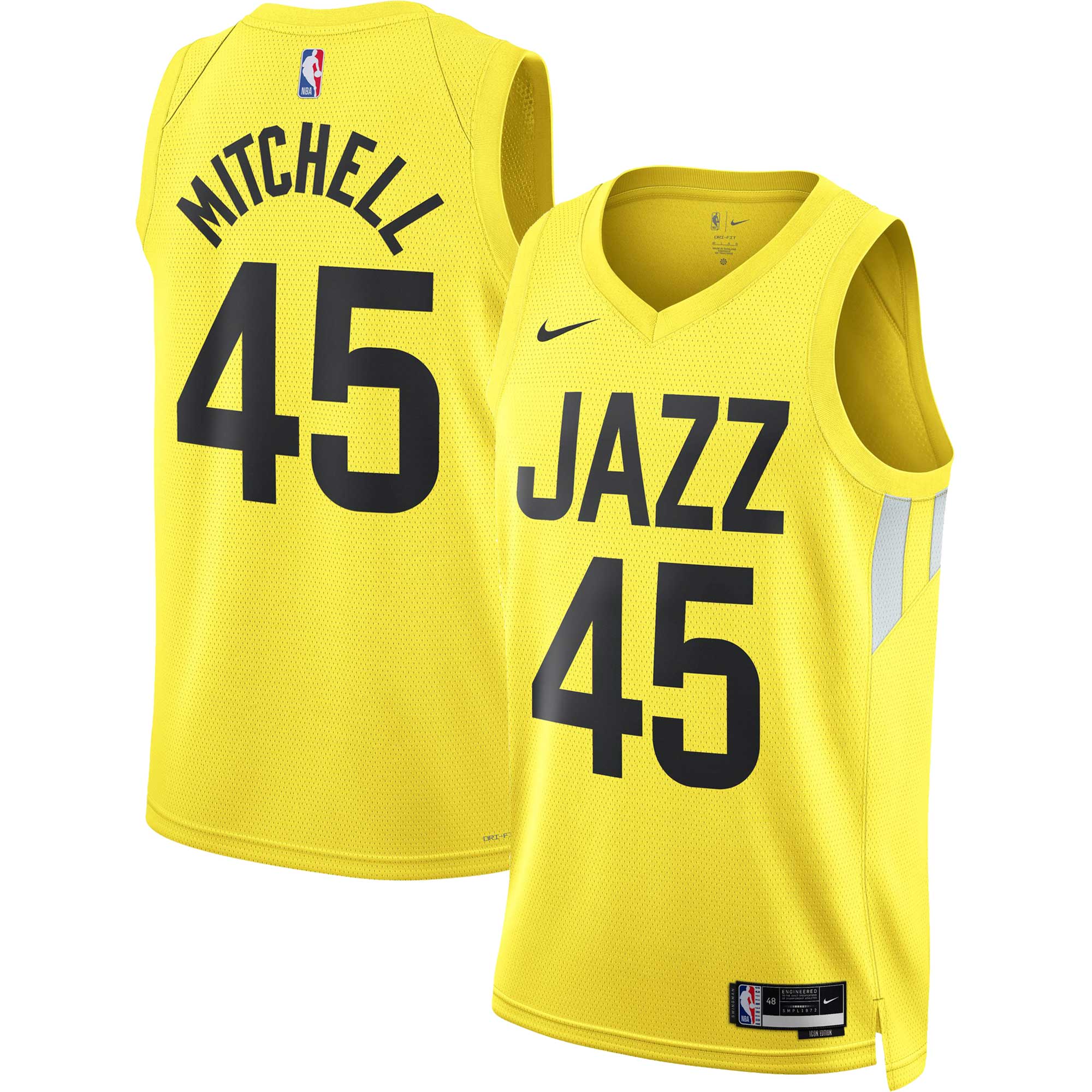 Nike Donovan Mitchell Gold Jersey - Premium Utah Jazz #45 Swingman