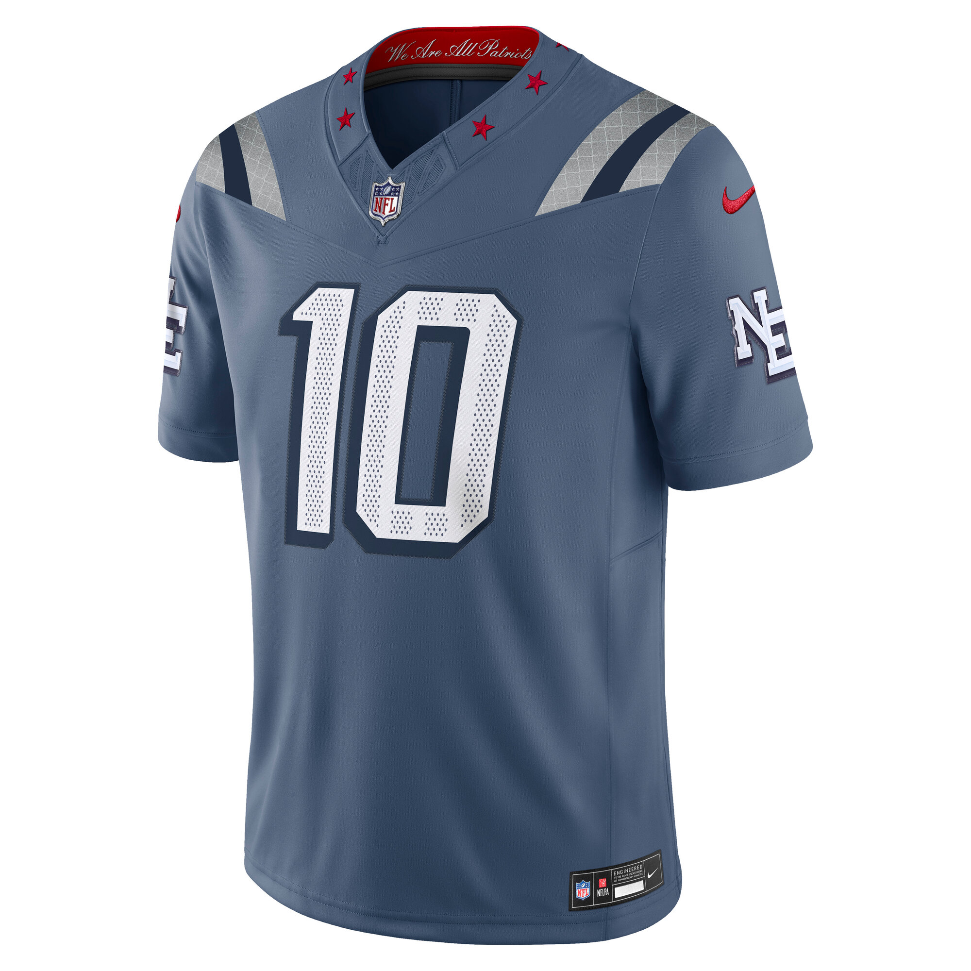 Drake Maye New England Patriots Nike 2025 Rivalries Collection Limited Jersey – Storm Blue
