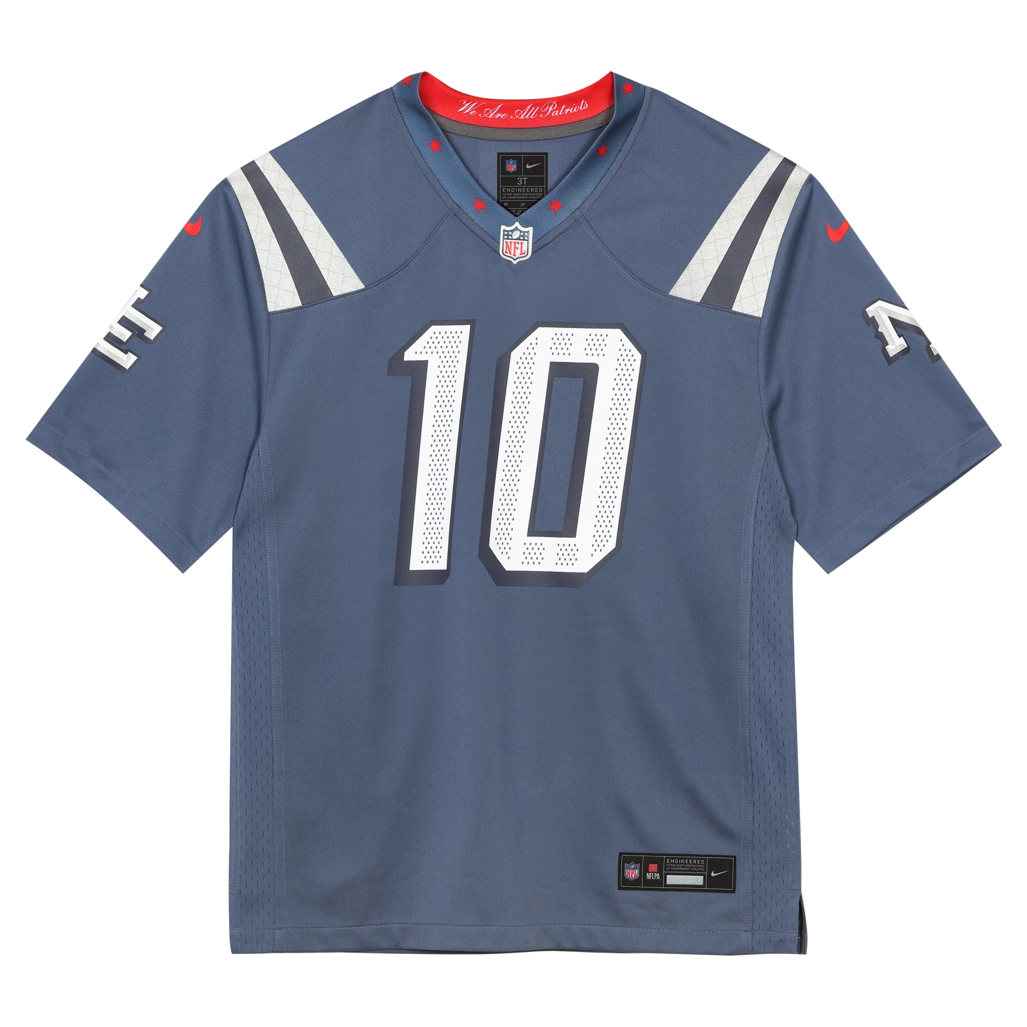 Drake Maye New England Patriots Nike Toddler 2025 Rivalries Collection Game Jersey – Storm Blue