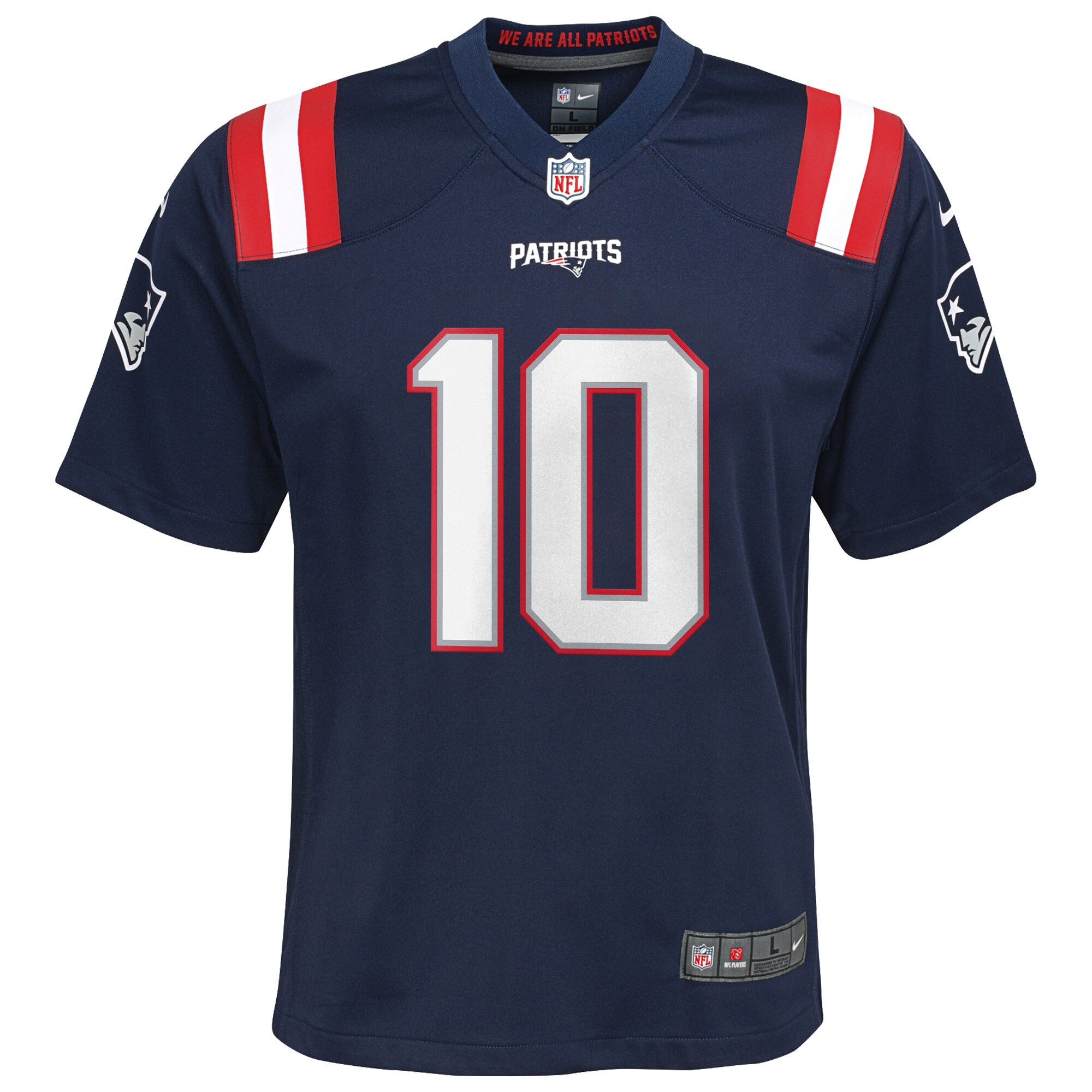 Drake Maye New England Patriots Nike Youth 2024 NFL Draft First Round Pick Player Game Jersey – Navy