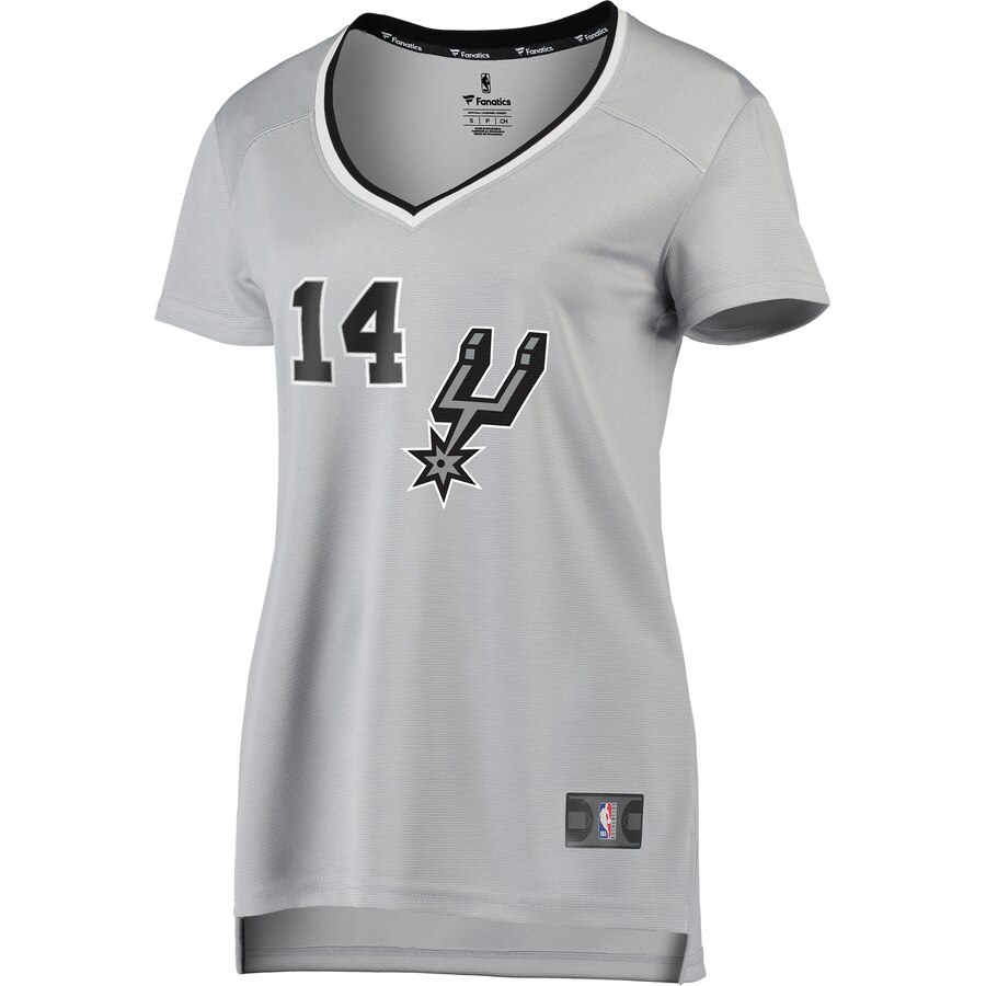 Drew Eubanks Women's Spurs Silver Jersey - Amazing Fanatics Replica