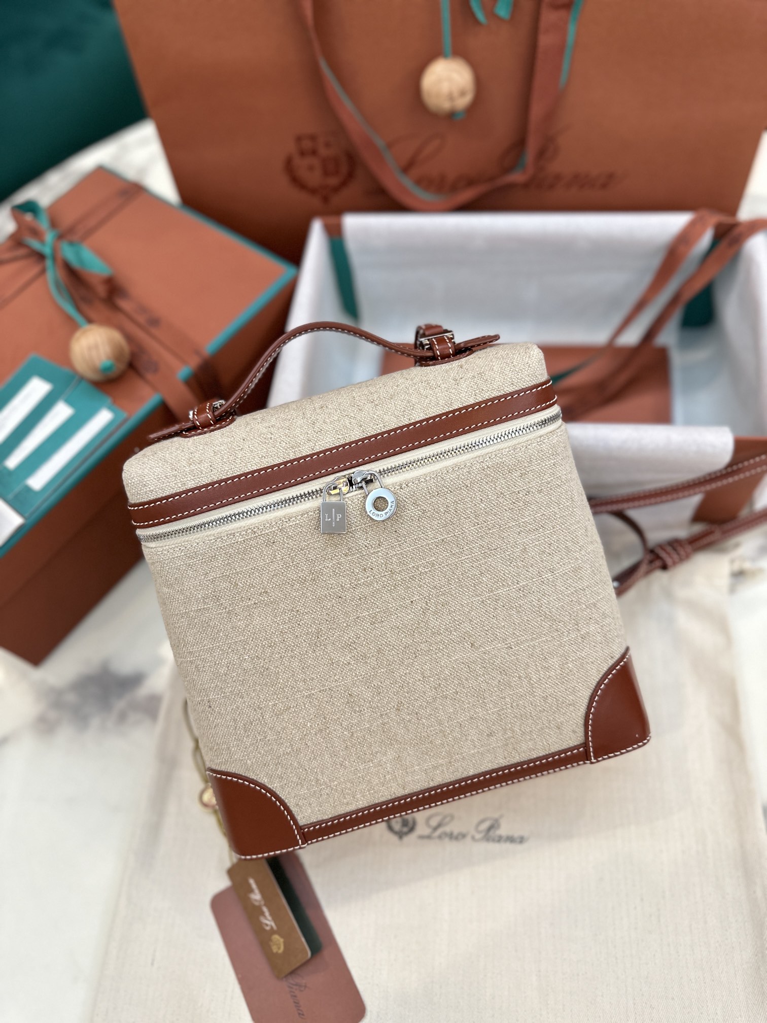 eBay Loro Piana Extra Pocket Backpack bag beige