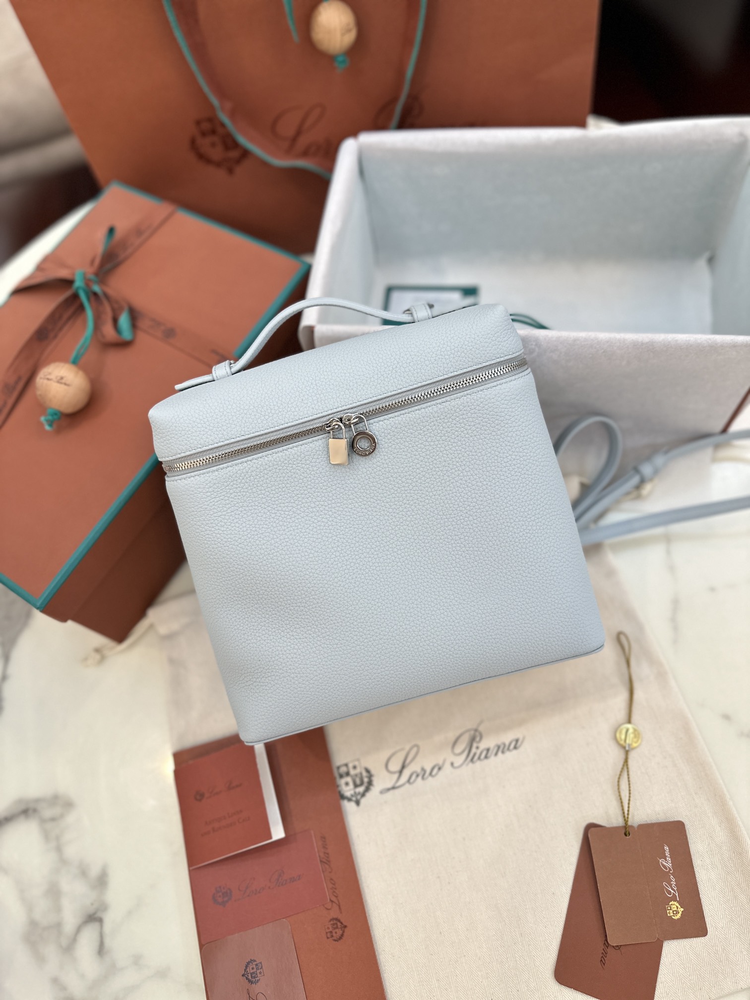 eBay Loro Piana Extra Pocket Backpack bag blue sky L332210