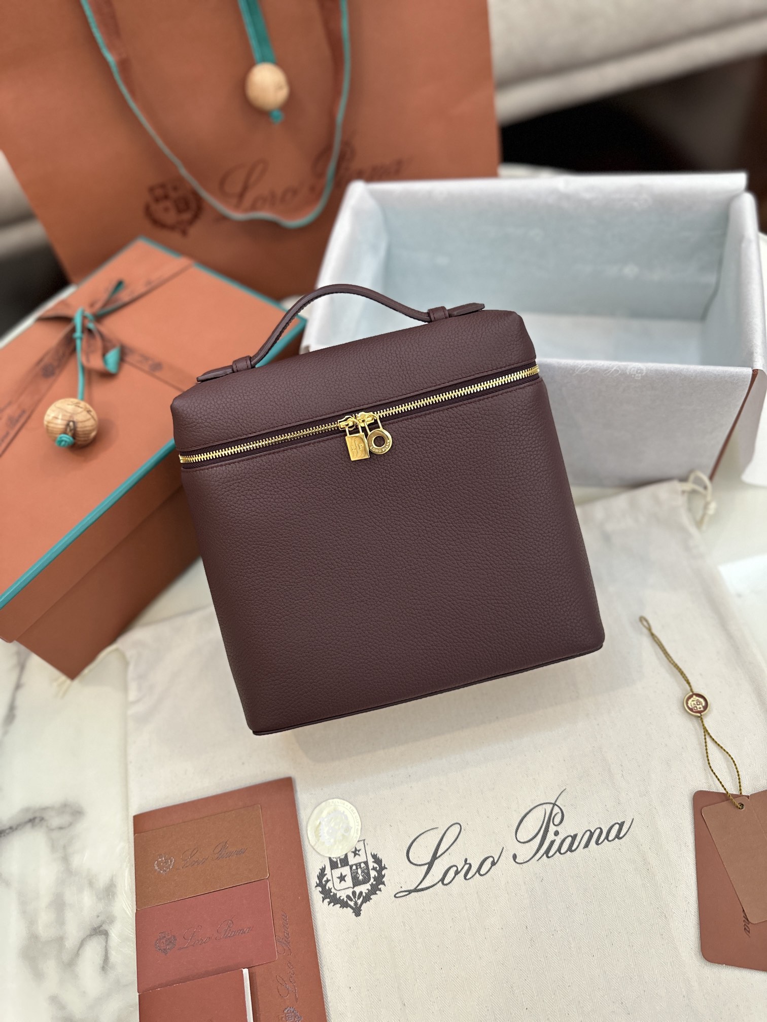 eBay Loro Piana Extra Pocket Backpack bag red