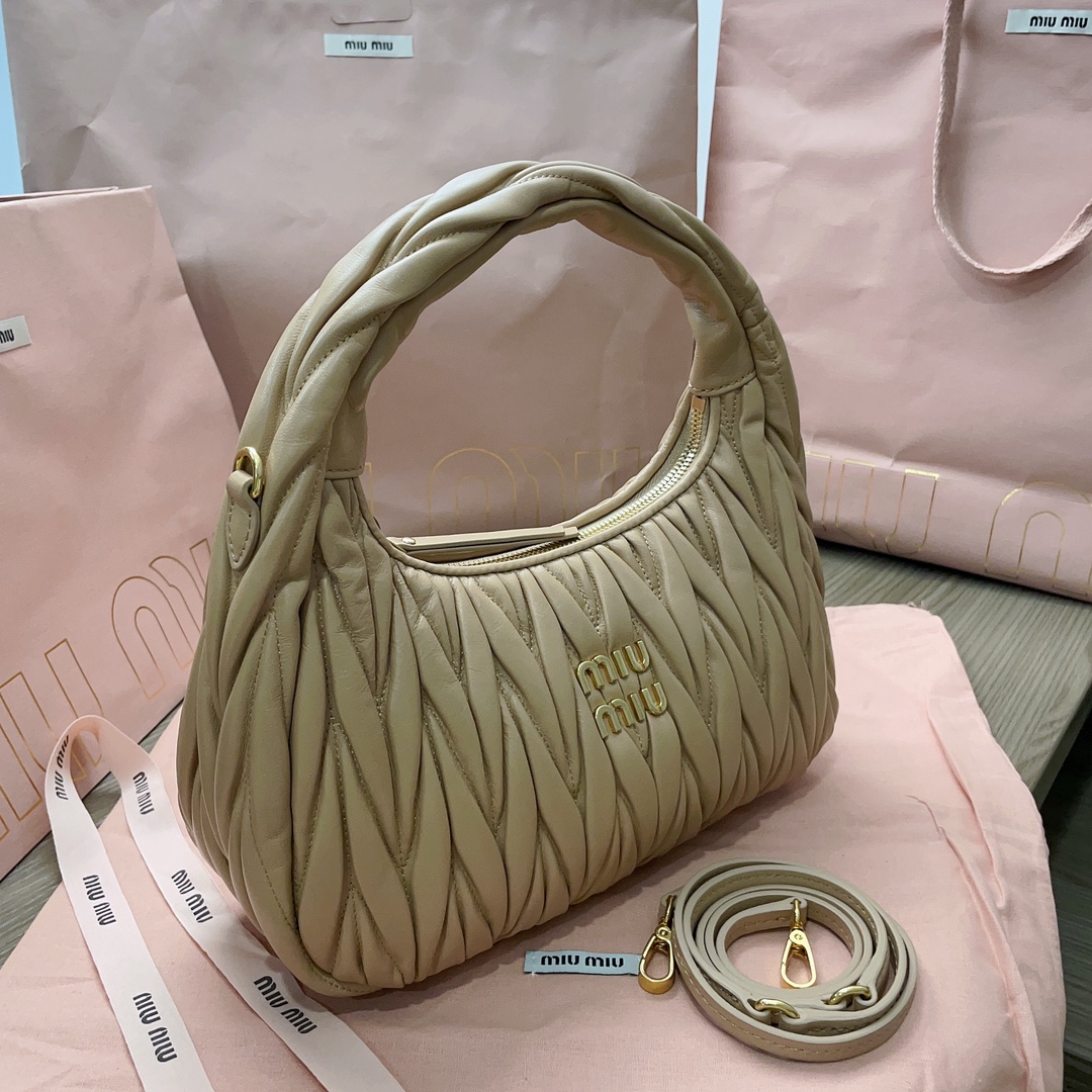 eBay MIUMIU Wonder Matelasse leather hobo bag beige 5BC1