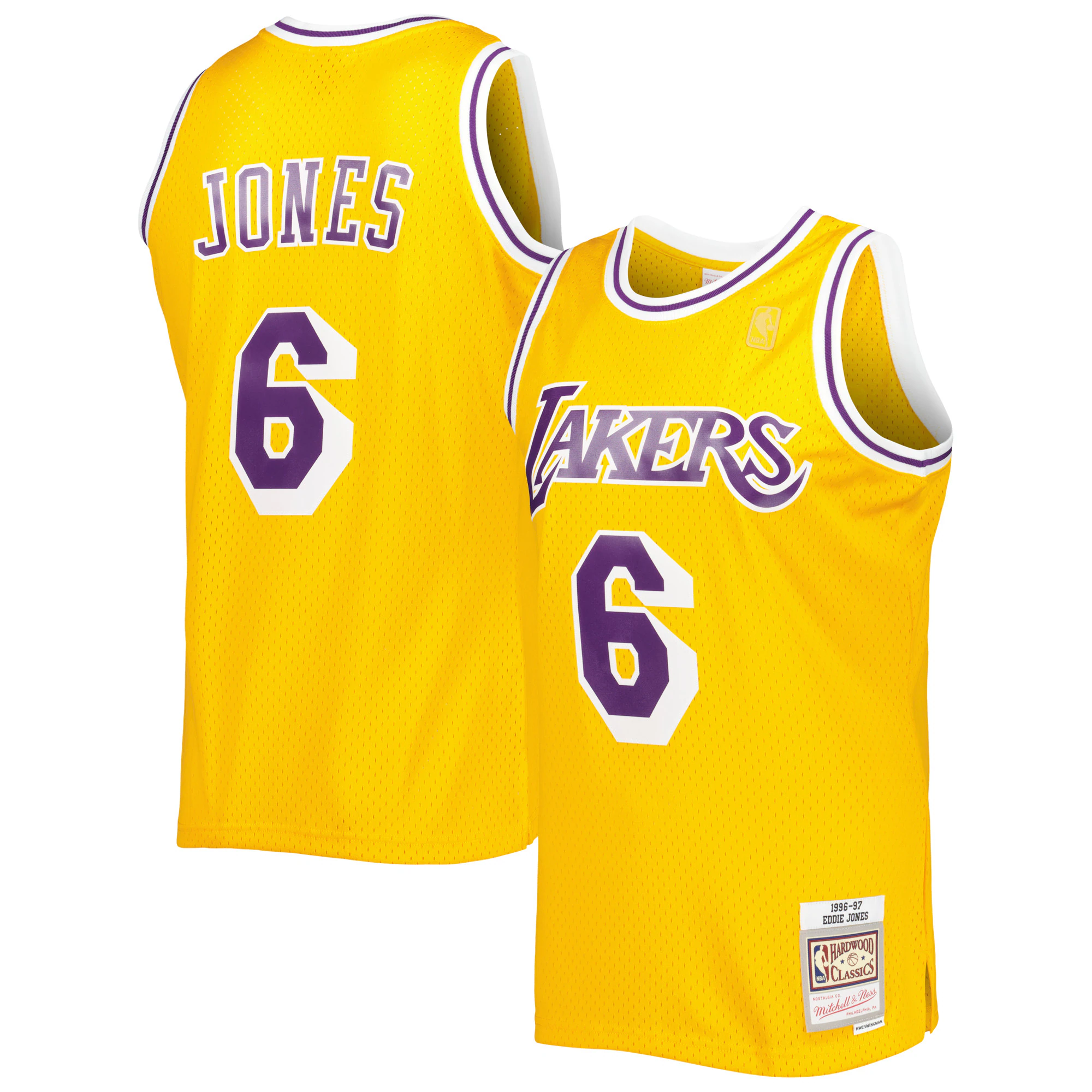 Premium Mitchell & Ness Eddie Jones 1996-97 Gold Swingman Jersey