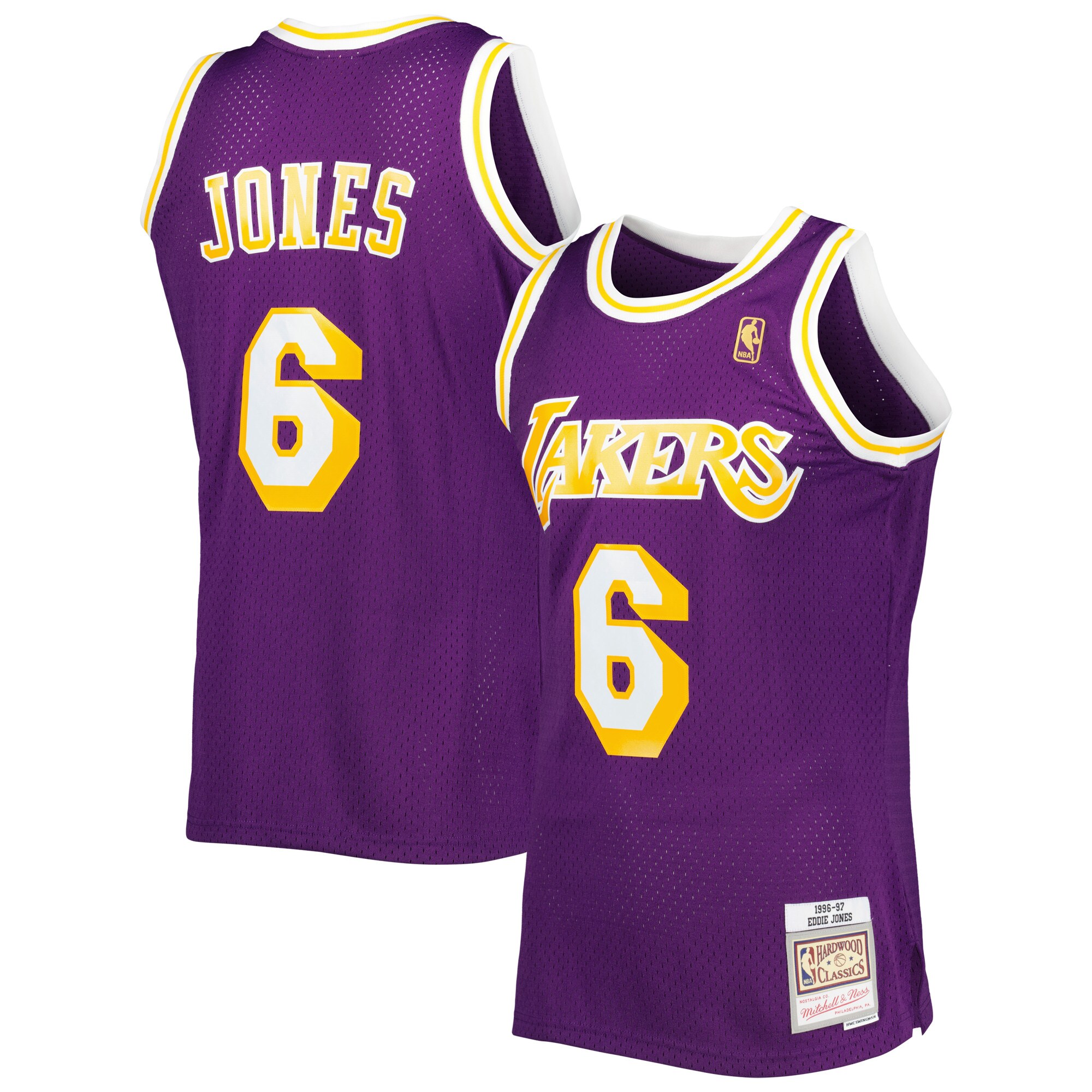 Mitchell Ness Eddie Jones Jersey 1996-97: Amazing Lakers #6 Swingman