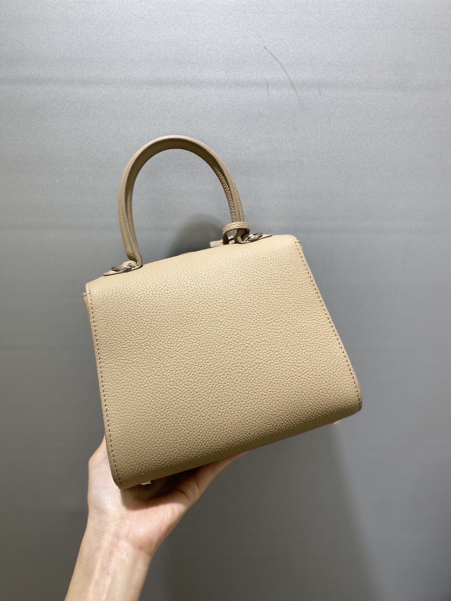 ELVAUX Grained Calfskin Mini Brillant Satchel bag brown