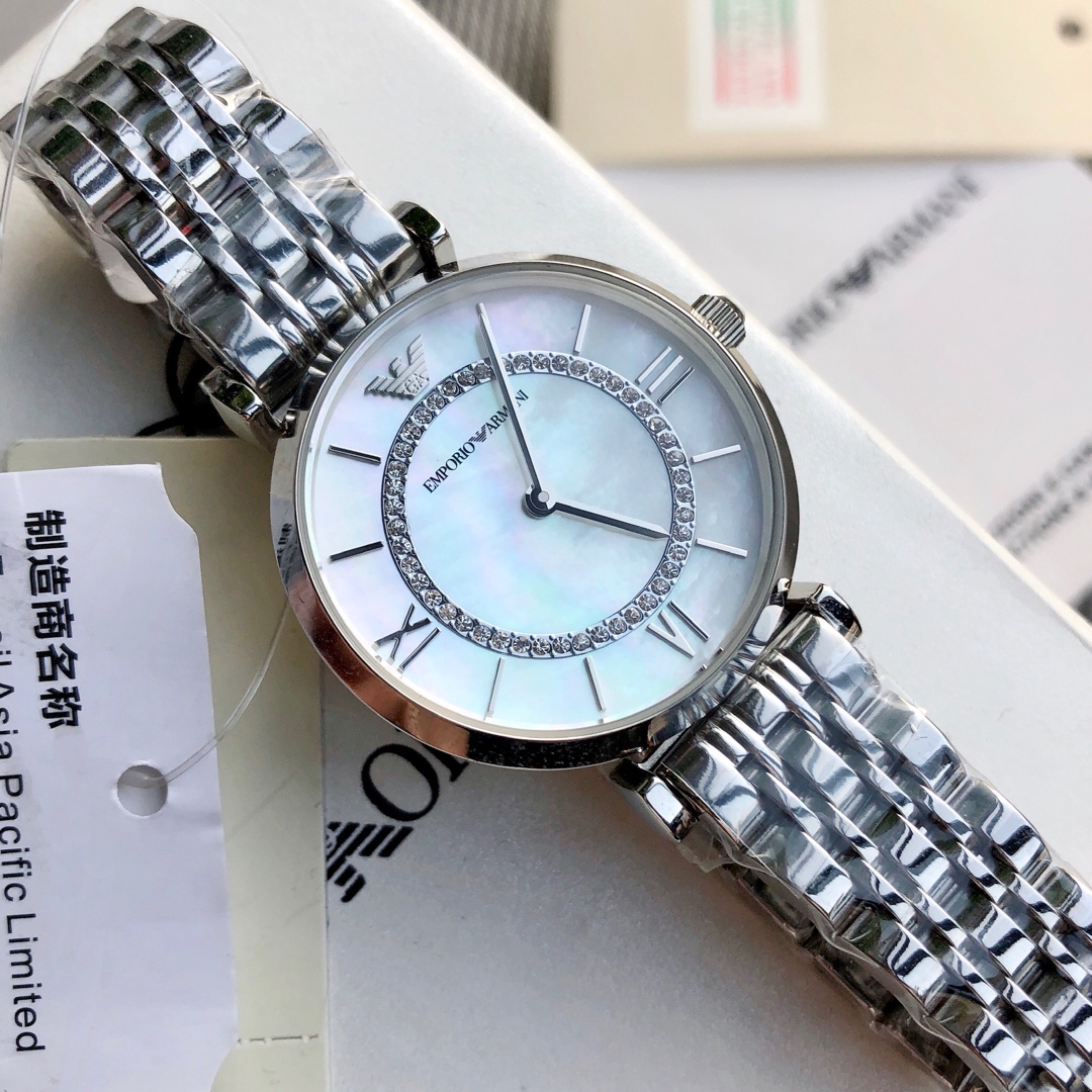 Alternative view of Armani Mother of Pearl Watch - Emporio Armani Mother of Pearl Diamond