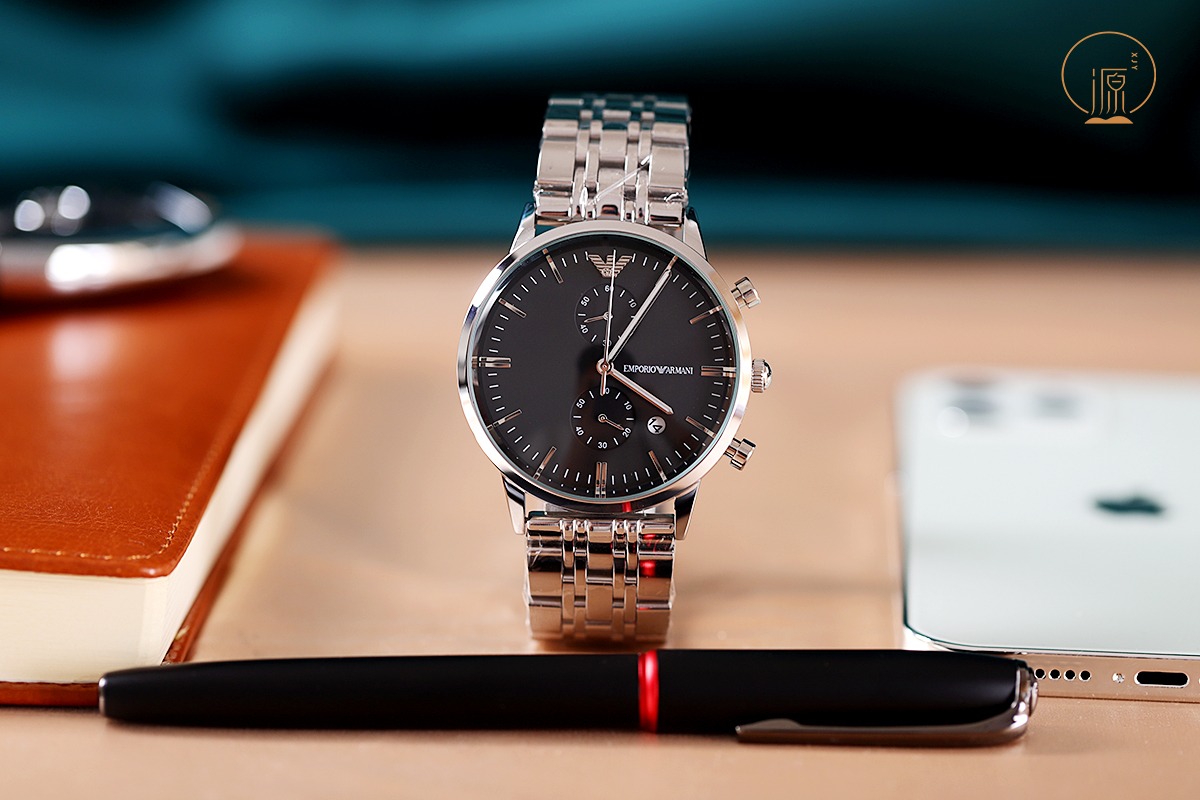 Armani Black Dial Chronograph - Emporio Armani Black Dial Stainless