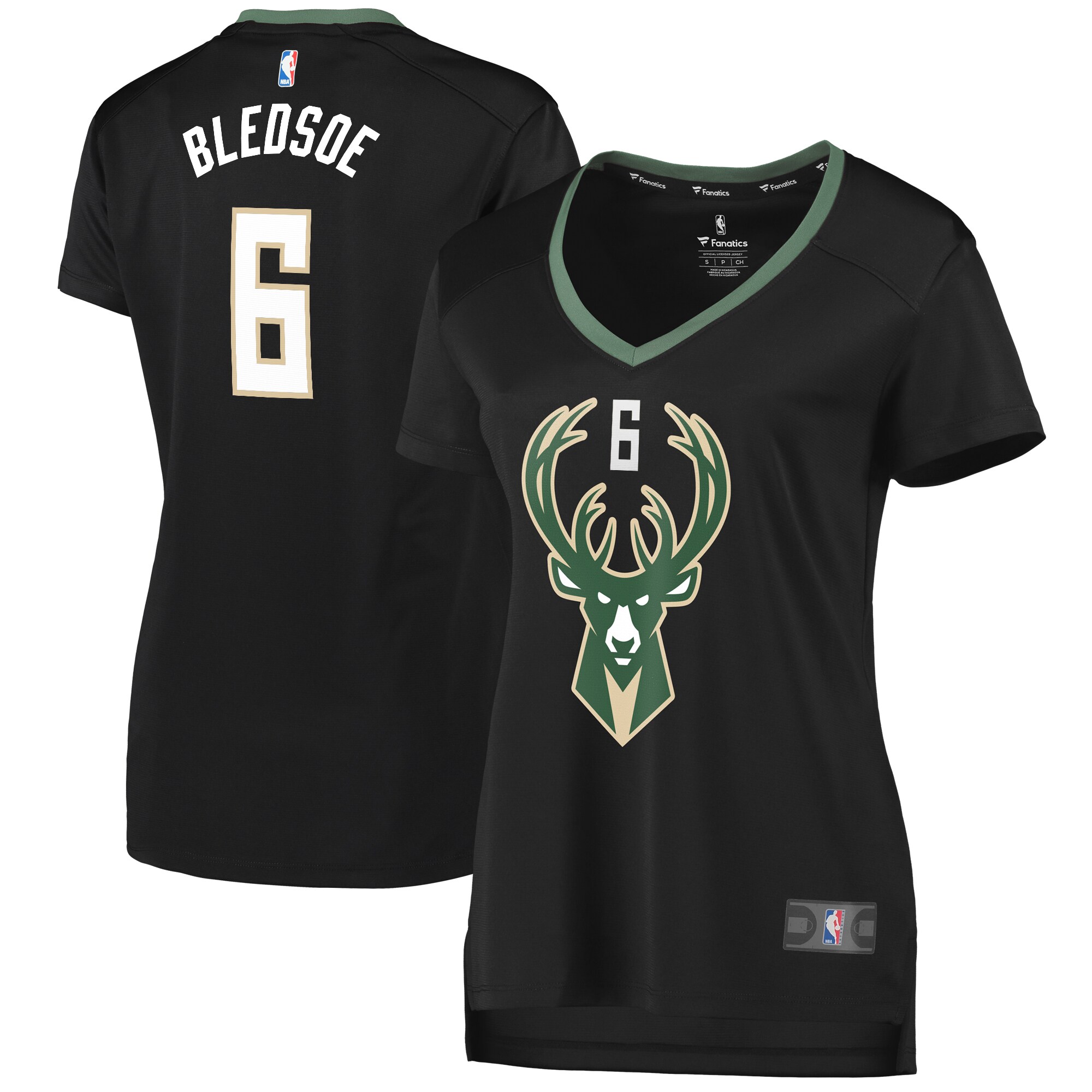 Fanatics Women's Bledsoe Bucks Jersey - Amazing Black Statement Edition #6